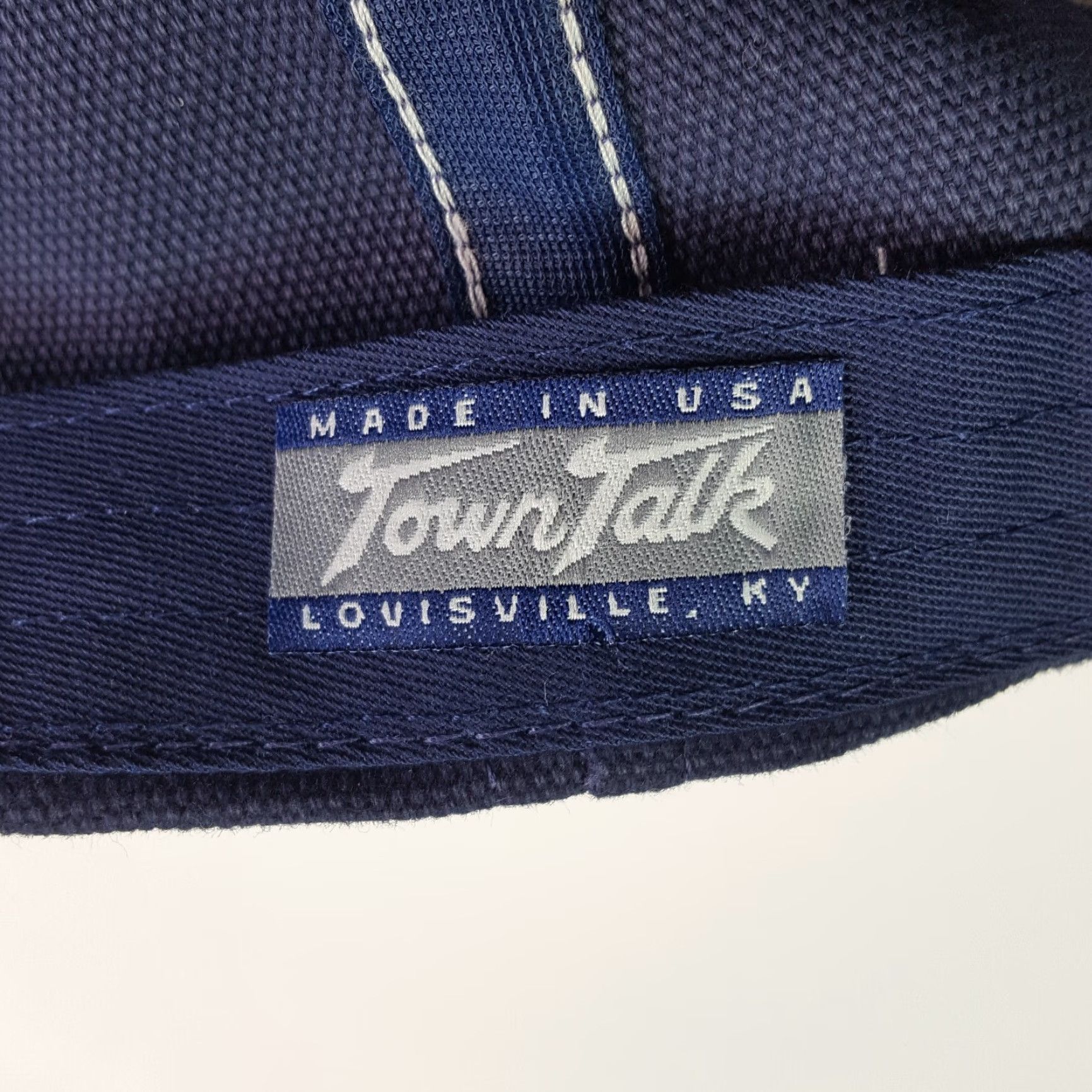 Vintage VINTAGE Town Talk Hat Baseball Cap Navy Blue USA Adjustable Knit Cotton Blend Embroidered Breathable Lightweight Solid 90s Sports Casual Mens Size ONE SIZE - 8 Thumbnail