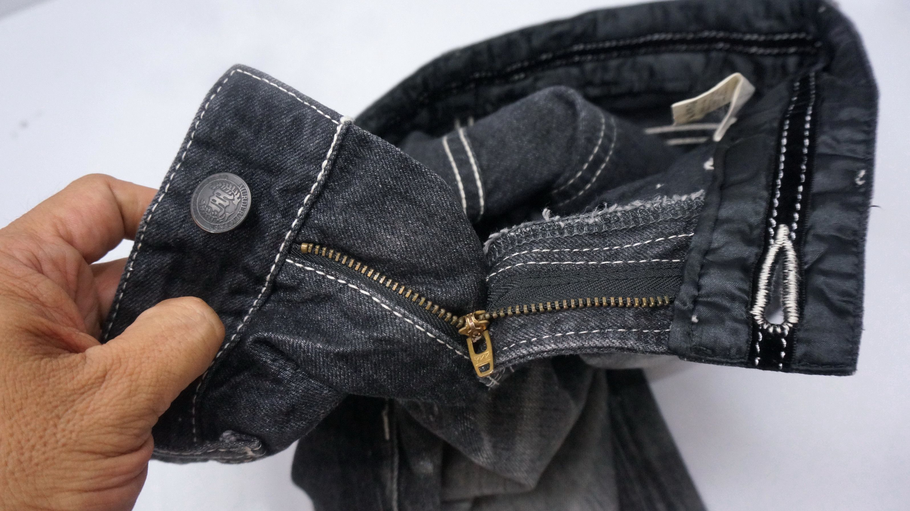 Japanese Brand 💥 Japan Murder License Ripped Distressed Jeans Size US 30 / EU 46 - 17 Thumbnail
