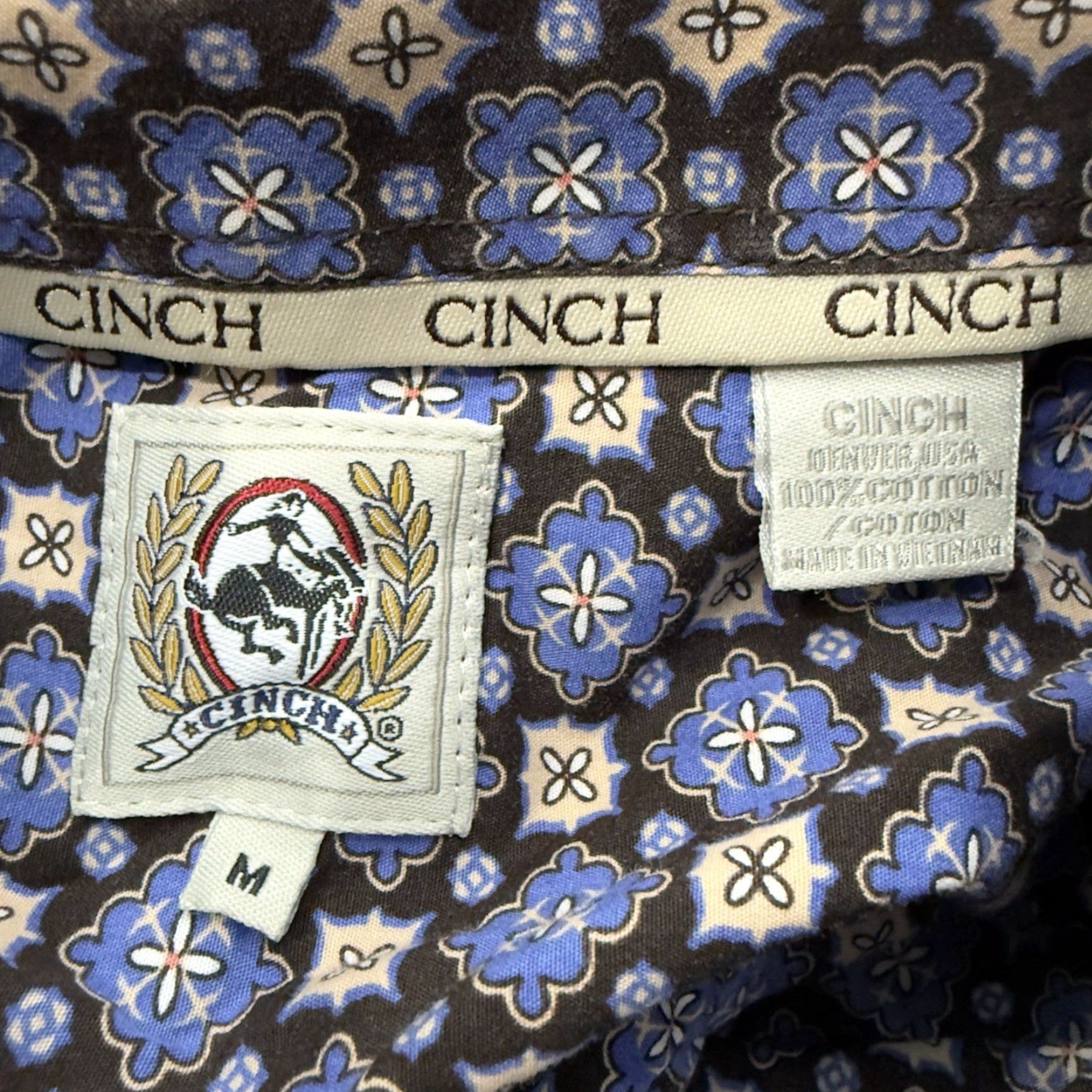 Vintage Cinch Blue Long Sleeve Button-Down Western Style Shirt Mens Size M Size US M / EU 48-50 / 2 - 4 Thumbnail