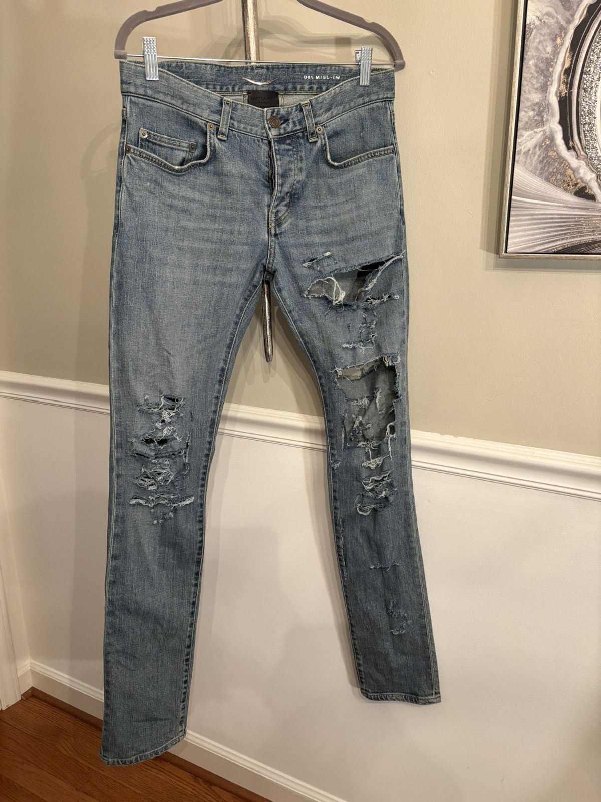 Saint Laurent Paris Title: Saint Laurent Paris 2014 D01 M/SL-LW Destroyed Jeans Size US 28 / EU 44 - 1 Thumbnail