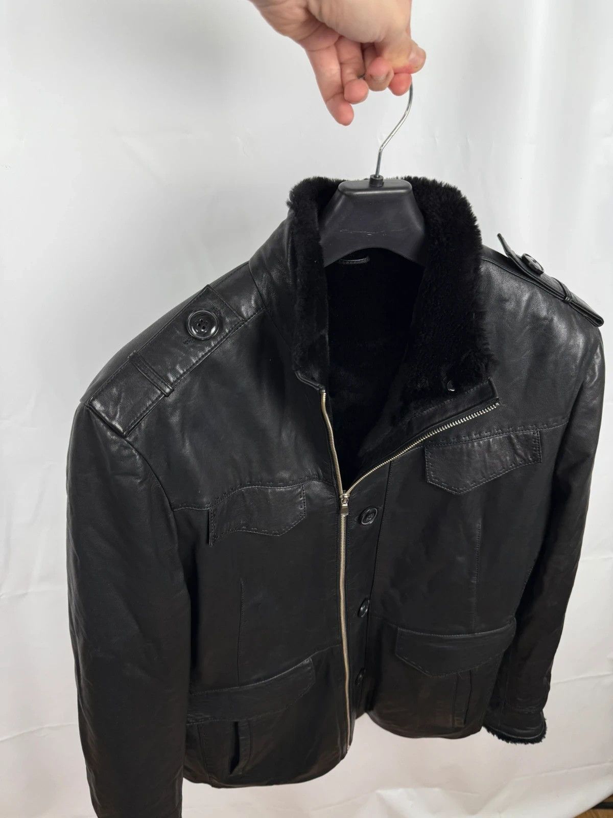 Other Marco Bossi Milano Genuine Leather Shearling Jacket size L Size US L / EU 52-54 / 3 - 7 Thumbnail