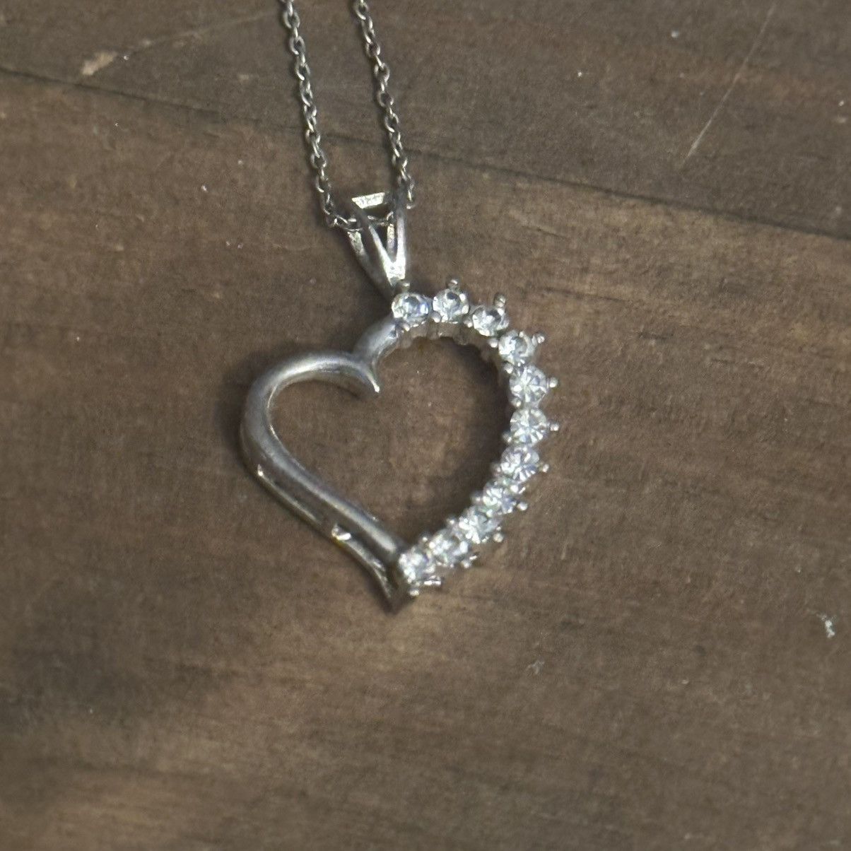 Vintage Vintage 925 silver rhinestone heart pendant necklace Size ONE SIZE - 3 Thumbnail