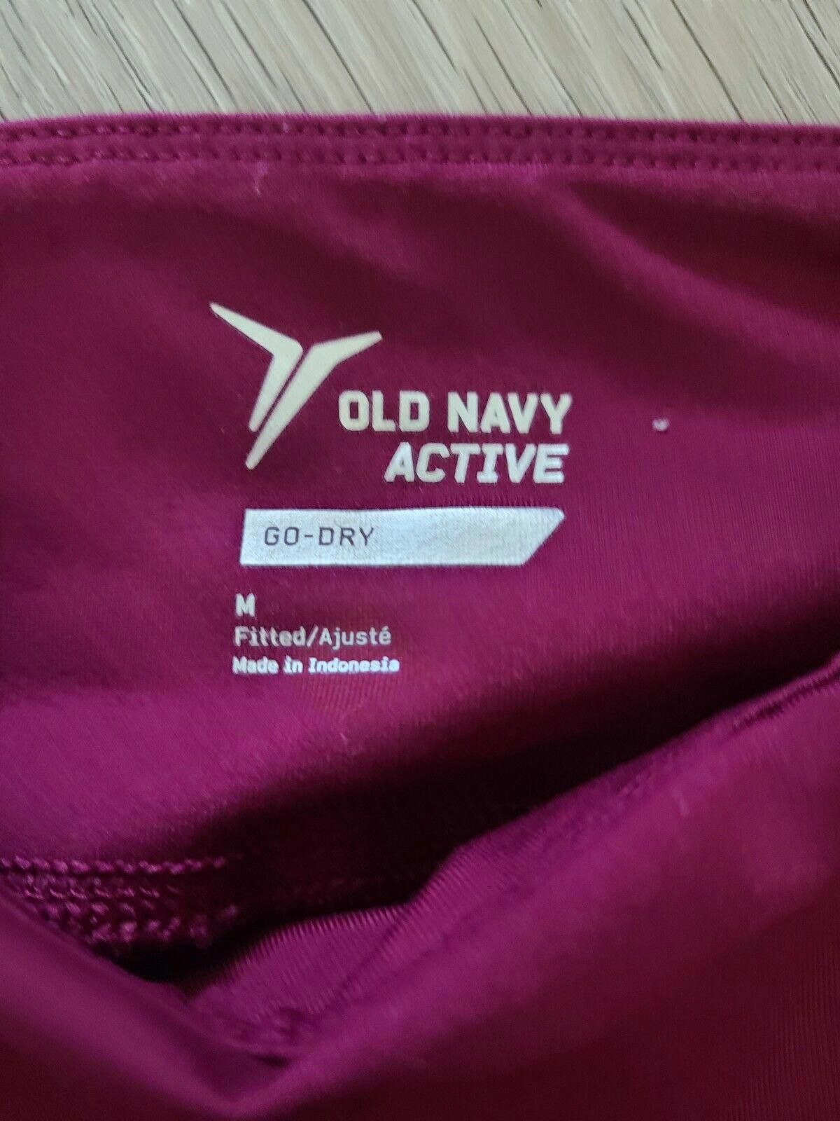 Old Navy Old Navy Active Go Dry Leggings Medium Maroon Sheer Panel Size 32" / US 10 / IT 46 - 3 Thumbnail