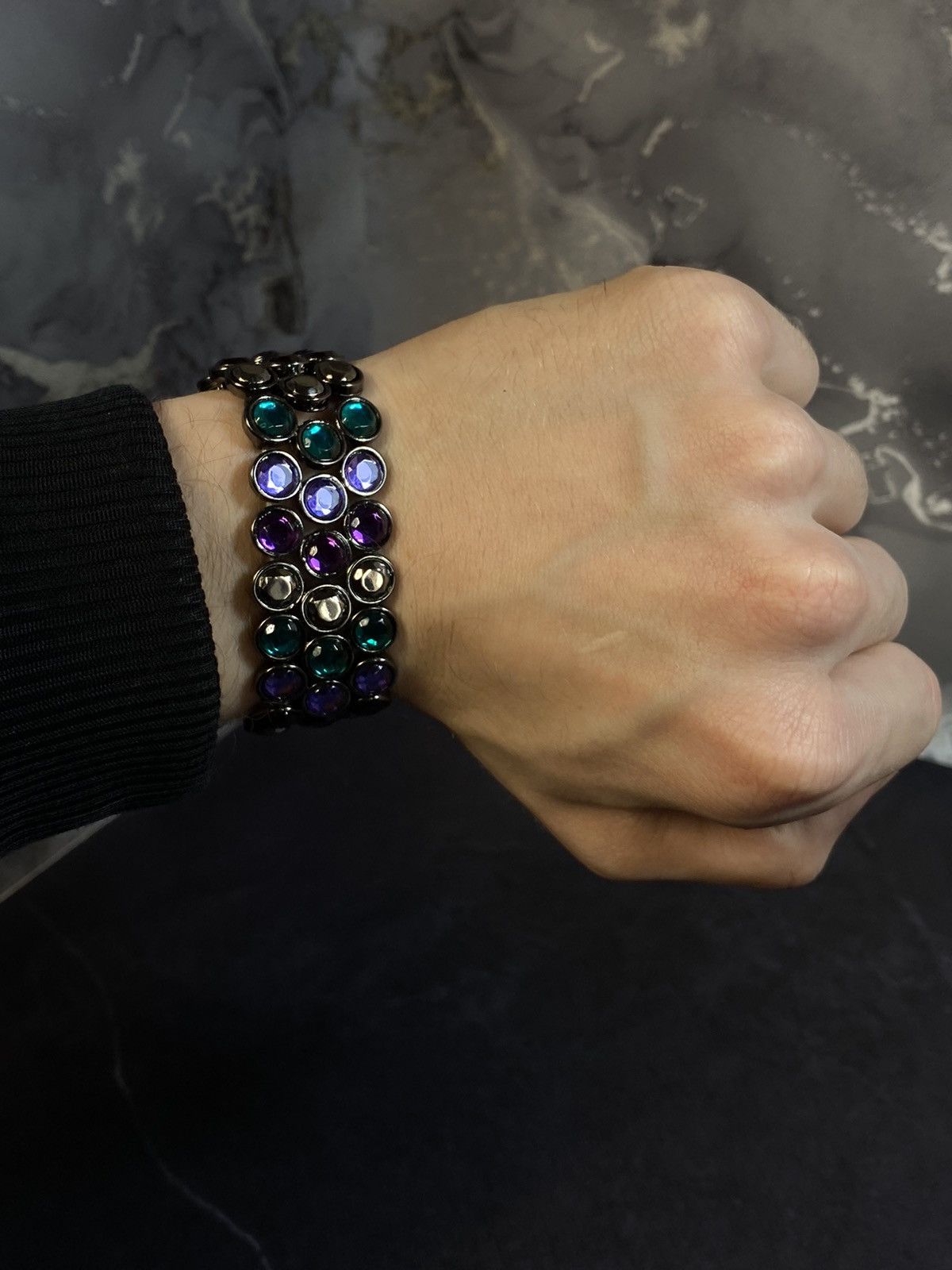 Jewelry Vintage Multi-Gemstone Stretch Bracelet, Unique Design Size ONE SIZE - 4 Thumbnail