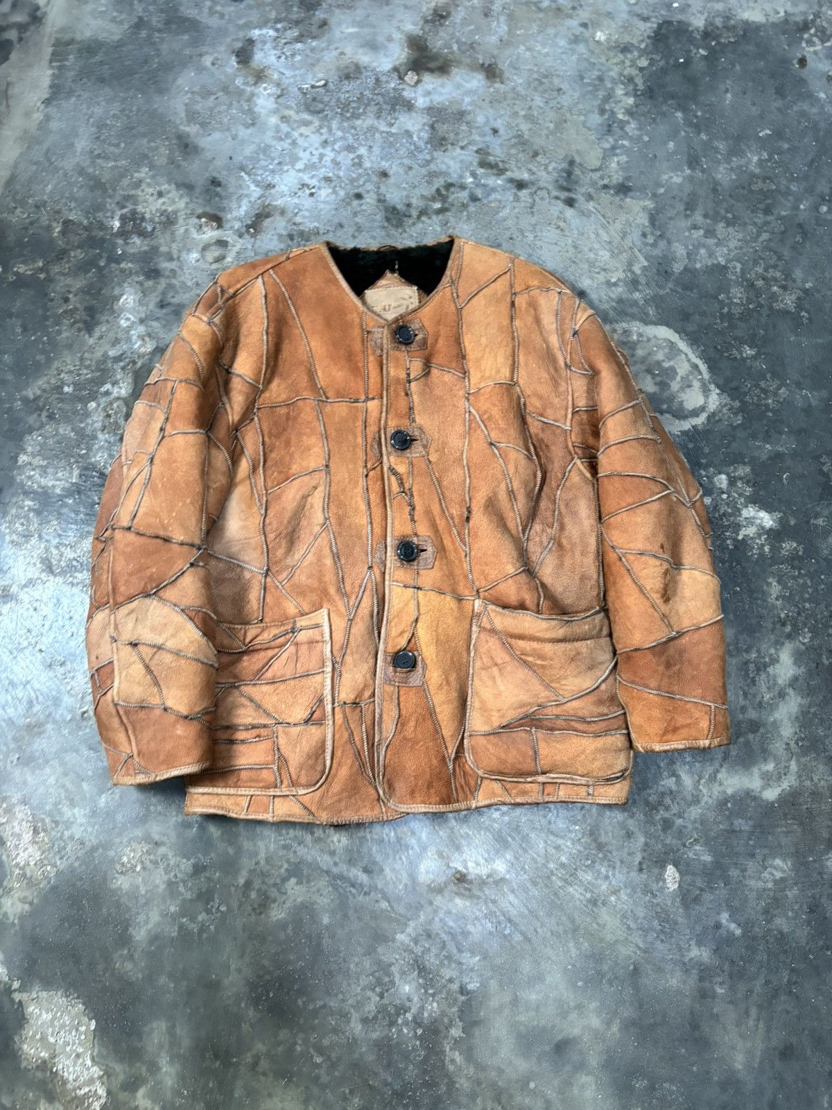 Hai Sporting Gear Vintage 90s Hai Sporting Gear Pacthwork Leather Jacket Size US L / EU 52-54 / 3 - 1 Thumbnail