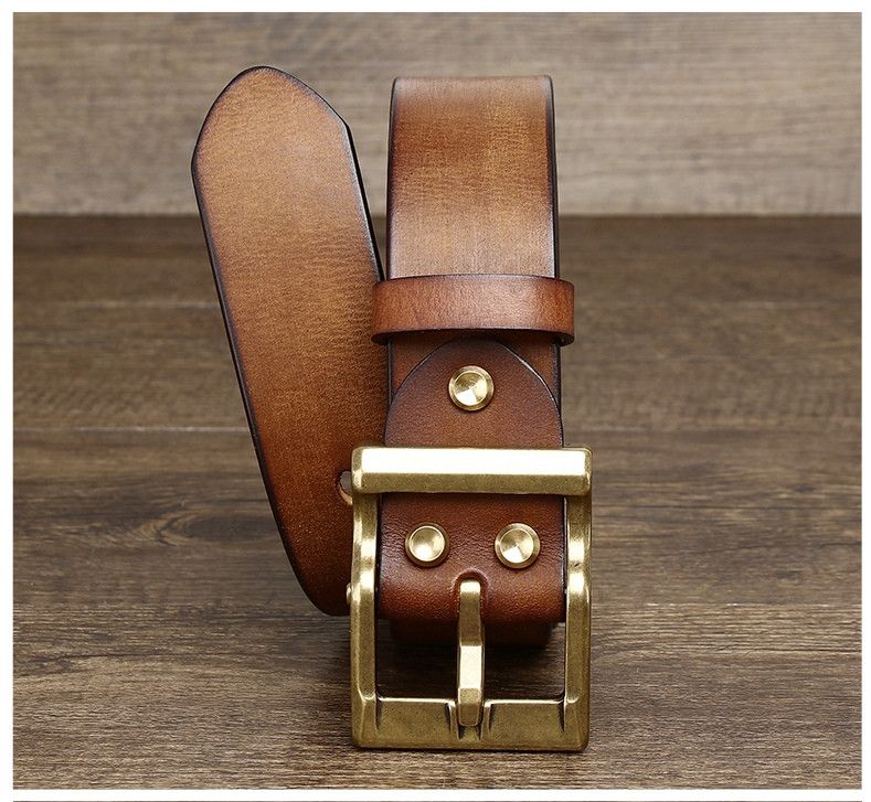 Japanese Brand × Vintage Copper Buckle Leather Belt Size ONE SIZE - 3 Thumbnail