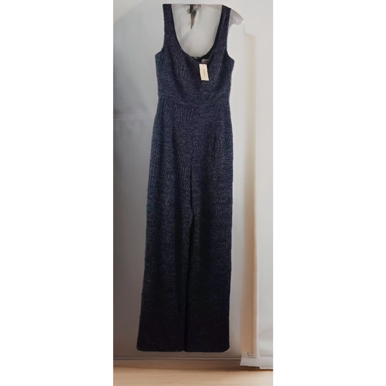 Vintage NEW Audrey Parks Navy/Shimmer Straight Leg Jumpsuit Size S Women/NWT Size 28" / US 6 / IT 42 - 2 Thumbnail