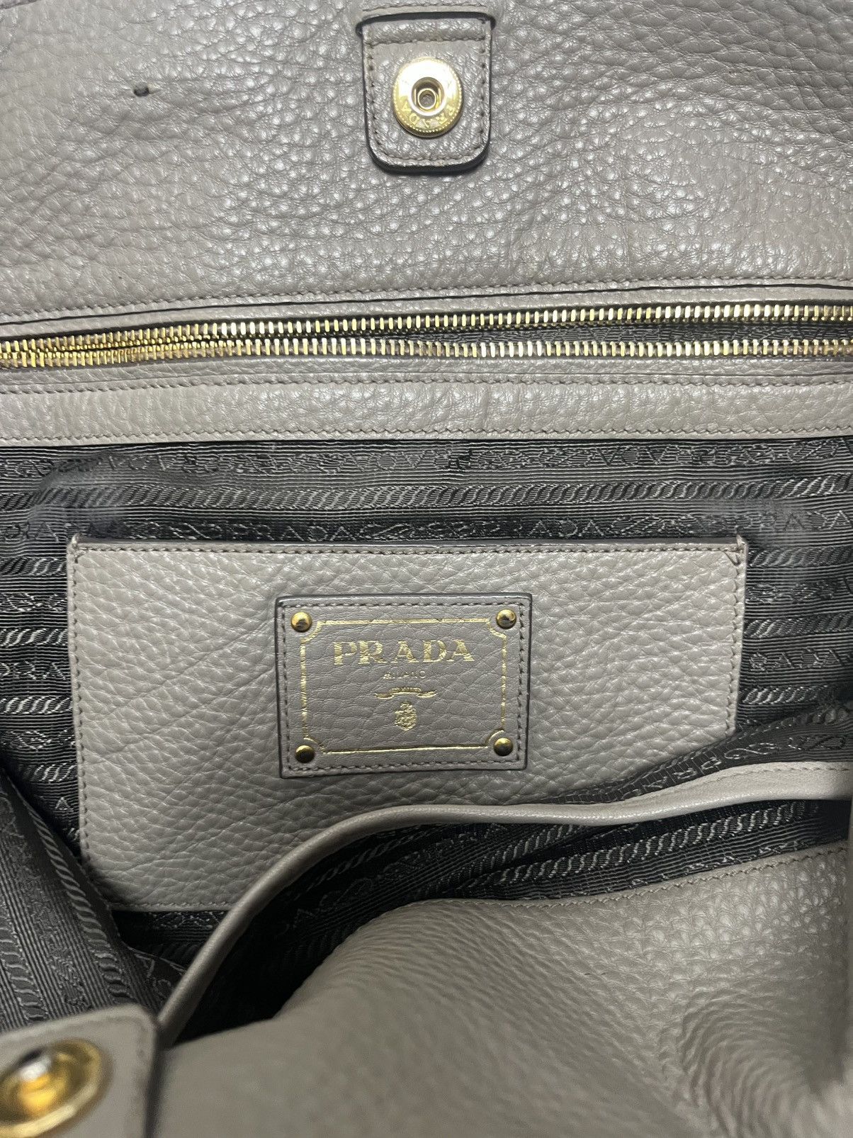 Prada Prada Pebbled Leather Tote Bag Size ONE SIZE - 6 Thumbnail