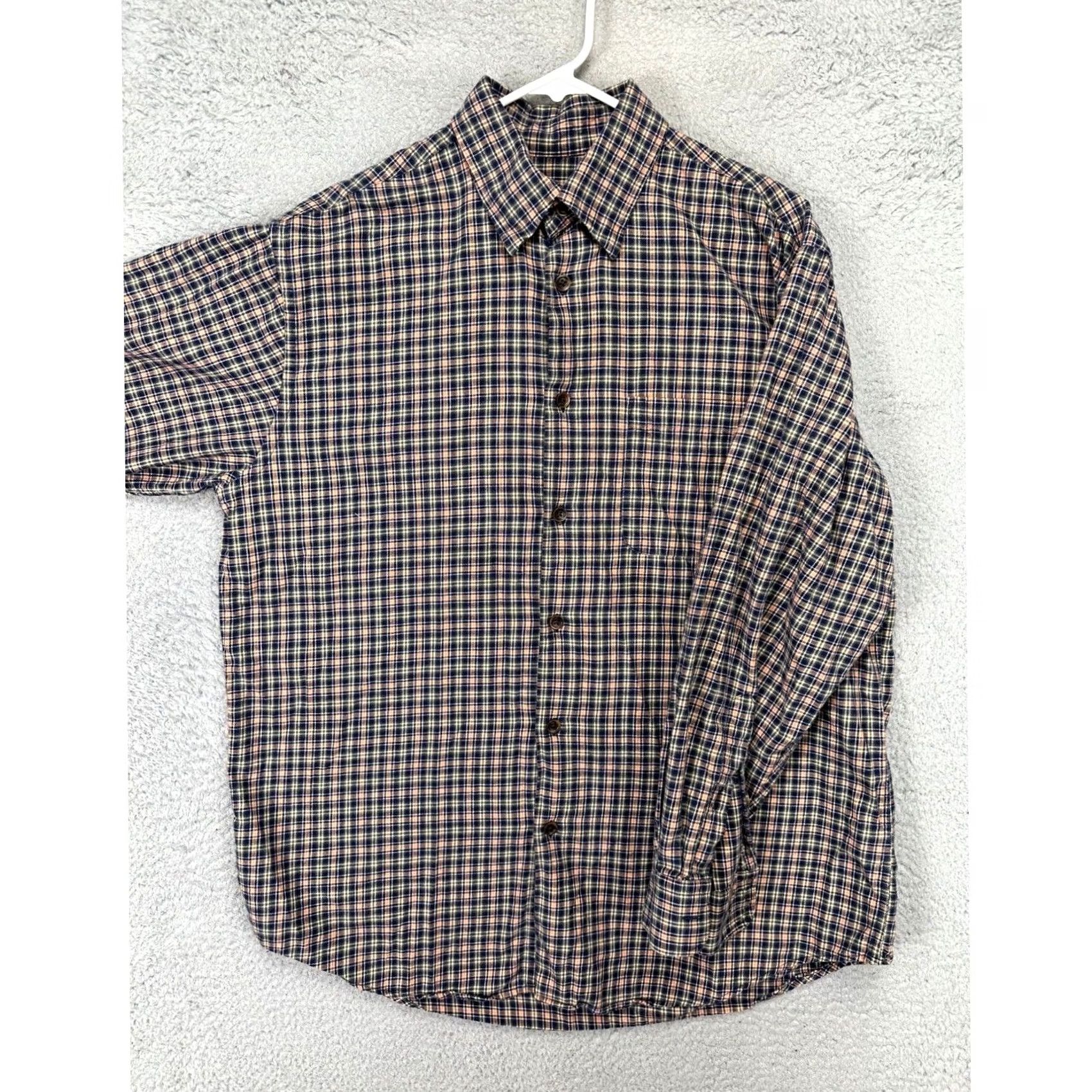 Orvis VINTAGE Orvis Shirt Mens Large Orange Multi Plaid Wool Blend Flannel Button-Down Size US L / EU 52-54 / 3 - 3 Thumbnail