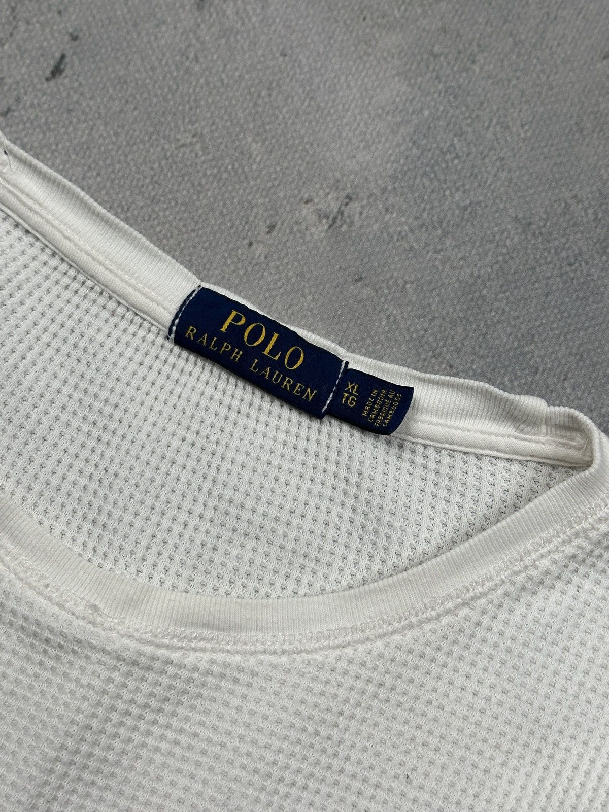Polo Ralph Lauren Vintage Polo Ralph Lauren Waffle Knit Thermal Long Sleeve Size US XL / EU 56 / 4 - 6 Thumbnail