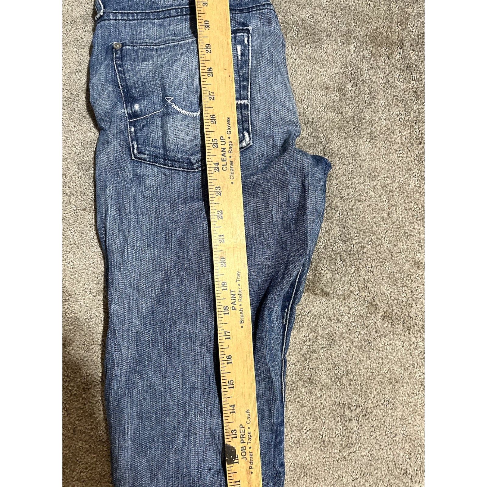 7 For All Mankind 7 for all mankind Roxanne Cropped Skinny 28x25 Blue Wash Distressed Women's Size ONE SIZE - 7 Thumbnail