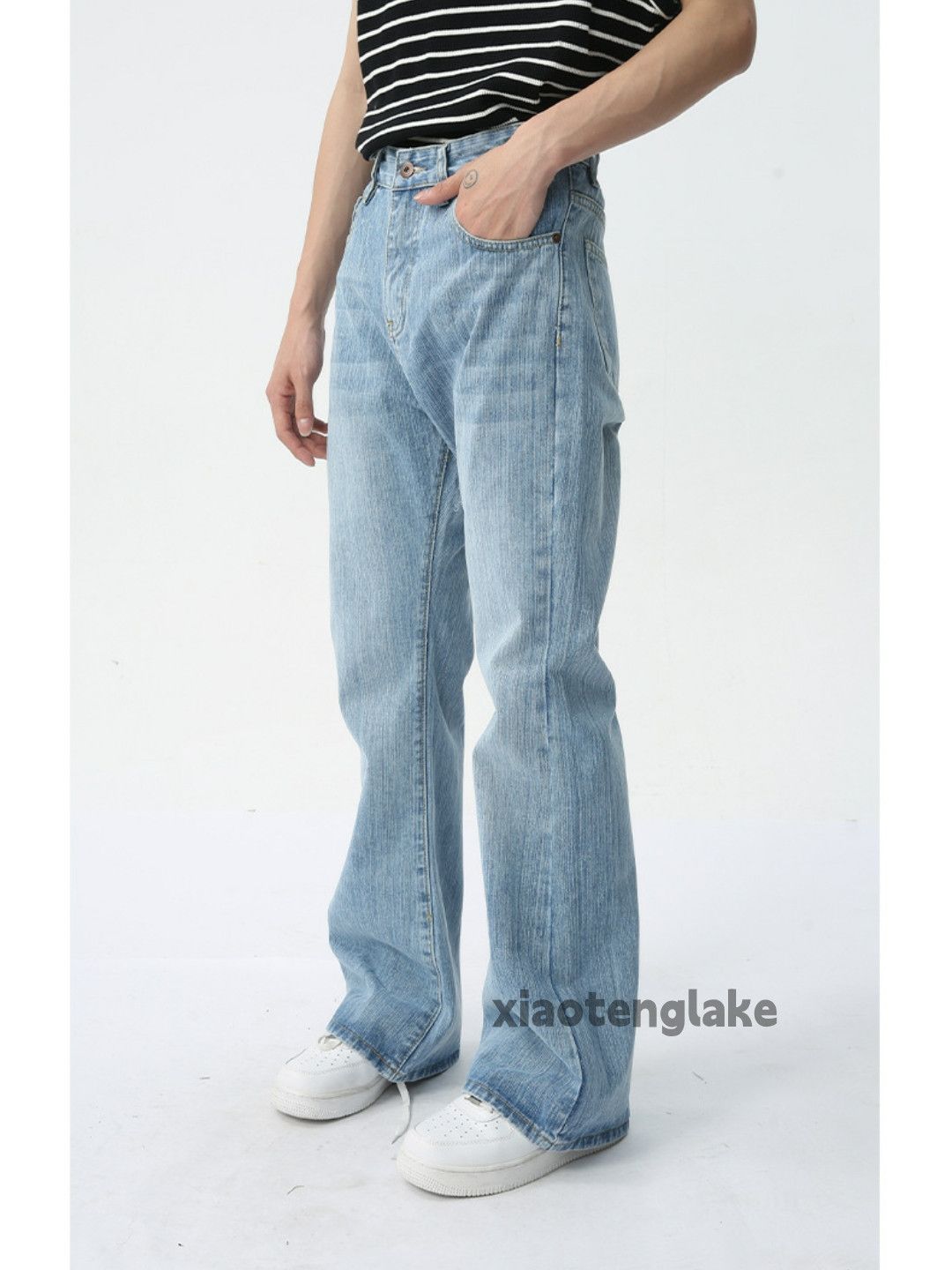 Jean × Vintage washed faded punk grunge yuppie bootcut flared jeans Size US 30 / EU 46 - 5 Thumbnail