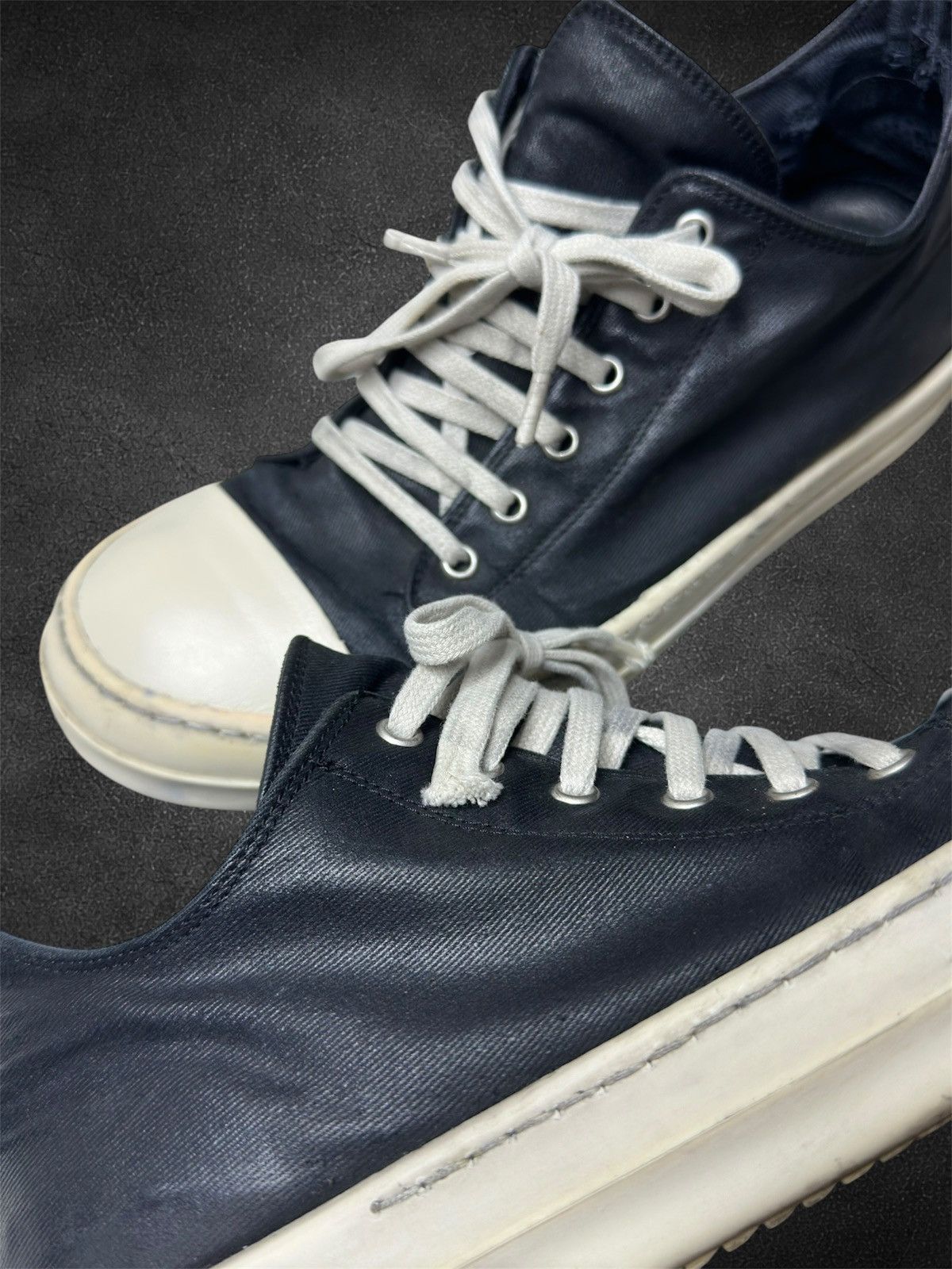 Rick Owens Rick Owens waxed canvas low ramones Size US 8.5 / EU 41-42 - 9 Thumbnail