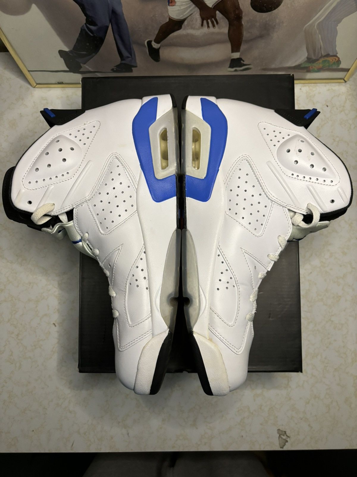 Jordan Brand Air Jordan 6 Retro 2014 Sport Blue 2014 Size US 12 / EU 45 - 3 Thumbnail