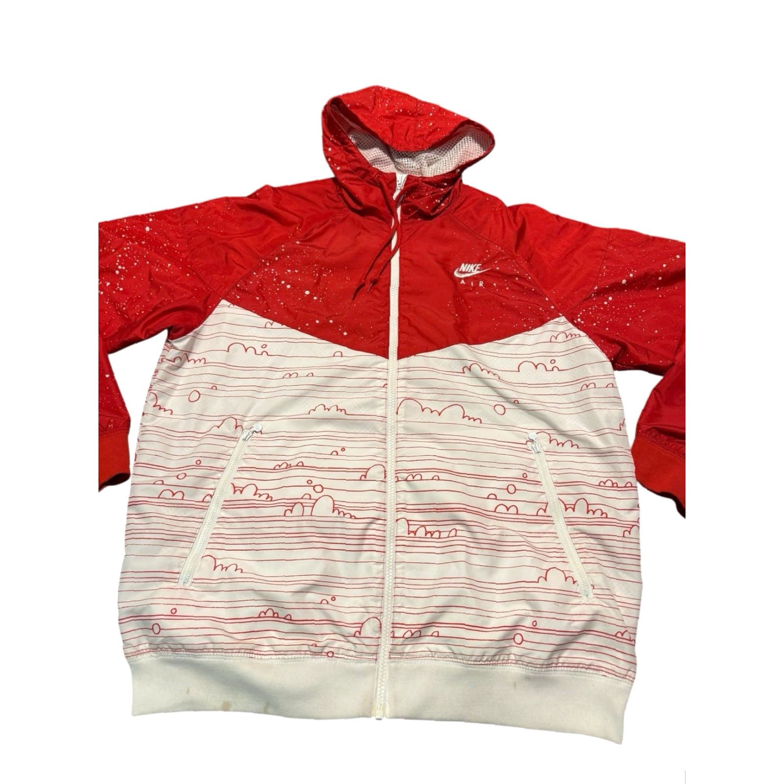 VINTAGE Nike Air x Kevin Lyons Air-U-Breathe Windrunner Jacket M Red Multicolor Monster & Doodle Windbreaker 2008 AUB Limited Edition Mens