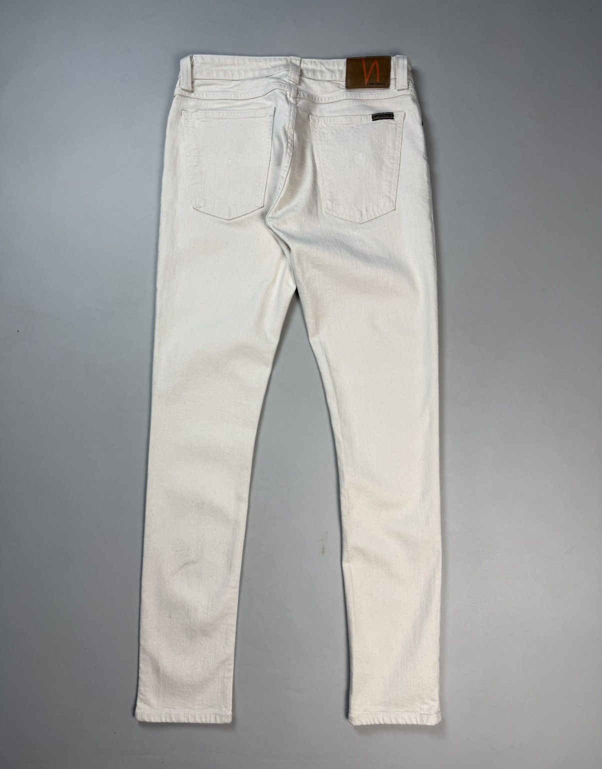 Nudie Jeans Nudie Jeans Co Skinny Lin Ecru Stretch Twill Men’s Jeans Size US 31 - 19 Thumbnail