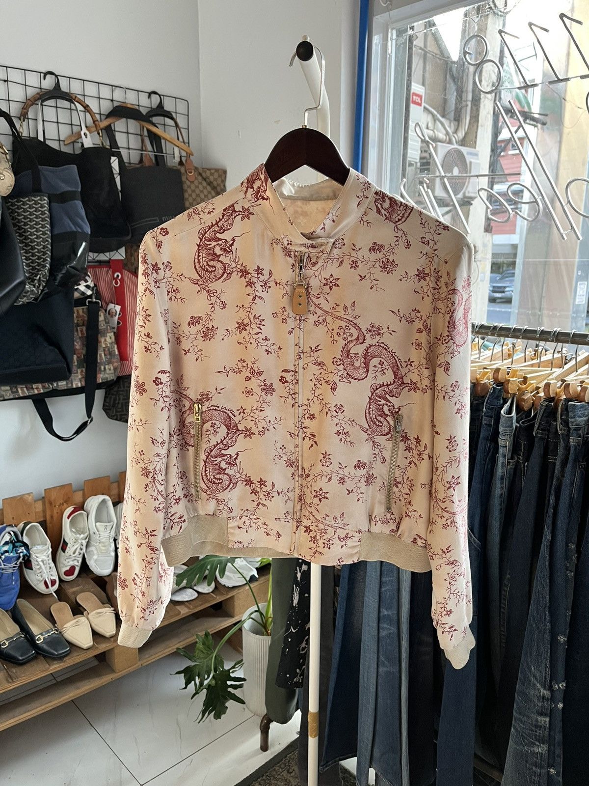 Louis Vuitton LOUIS VUITTON JACKET LEATHER MONOGRAM VARSITY