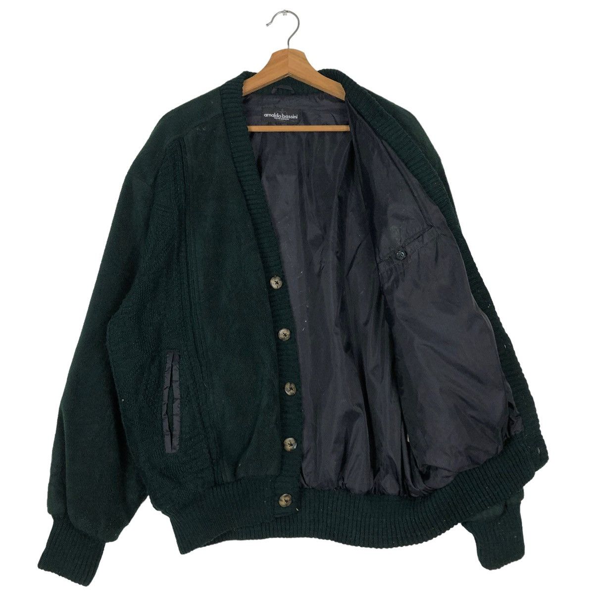 Japanese Brand 🔥VINTAGE BOMBER JACKET WOOL ARNALDO BASSINI ISSEY MIYAKE Size US L / EU 52-54 / 3 - 11 Thumbnail