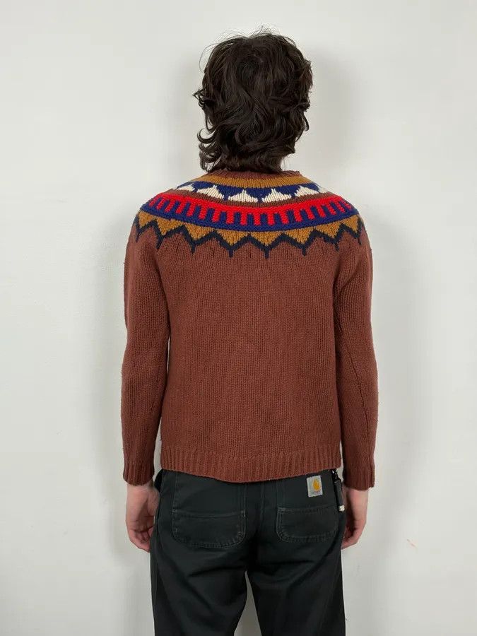 Burberry Burberry Brown Wool Fair Isle Crewneck Sweater Size US XS / EU 42 / 0 - 3 Thumbnail