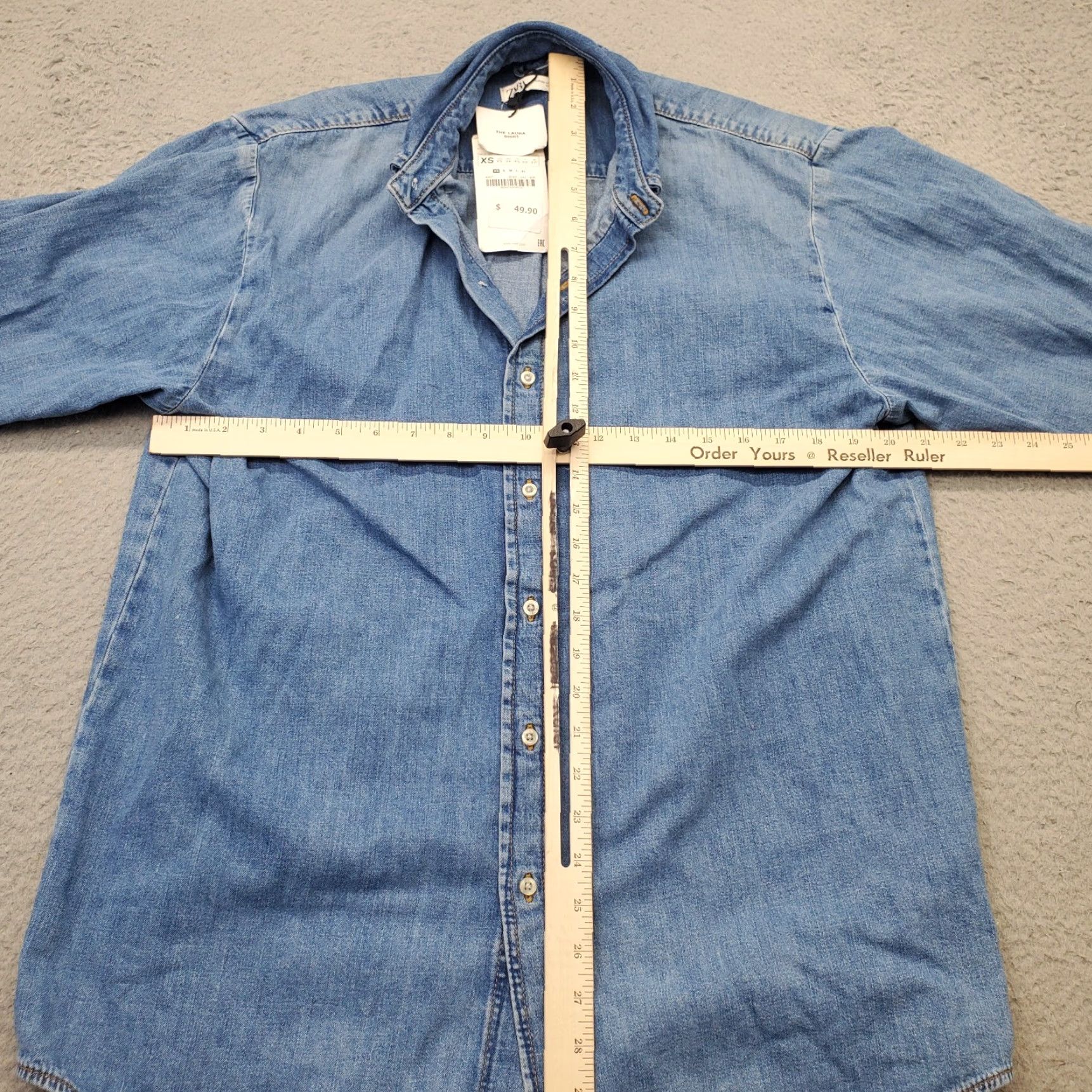 Zara Zara Casual Shirt Mens XS Blue Denim Relaxed Fit Long-Sleeve Button Up Size US XS / EU 42 / 0 - 5 Thumbnail