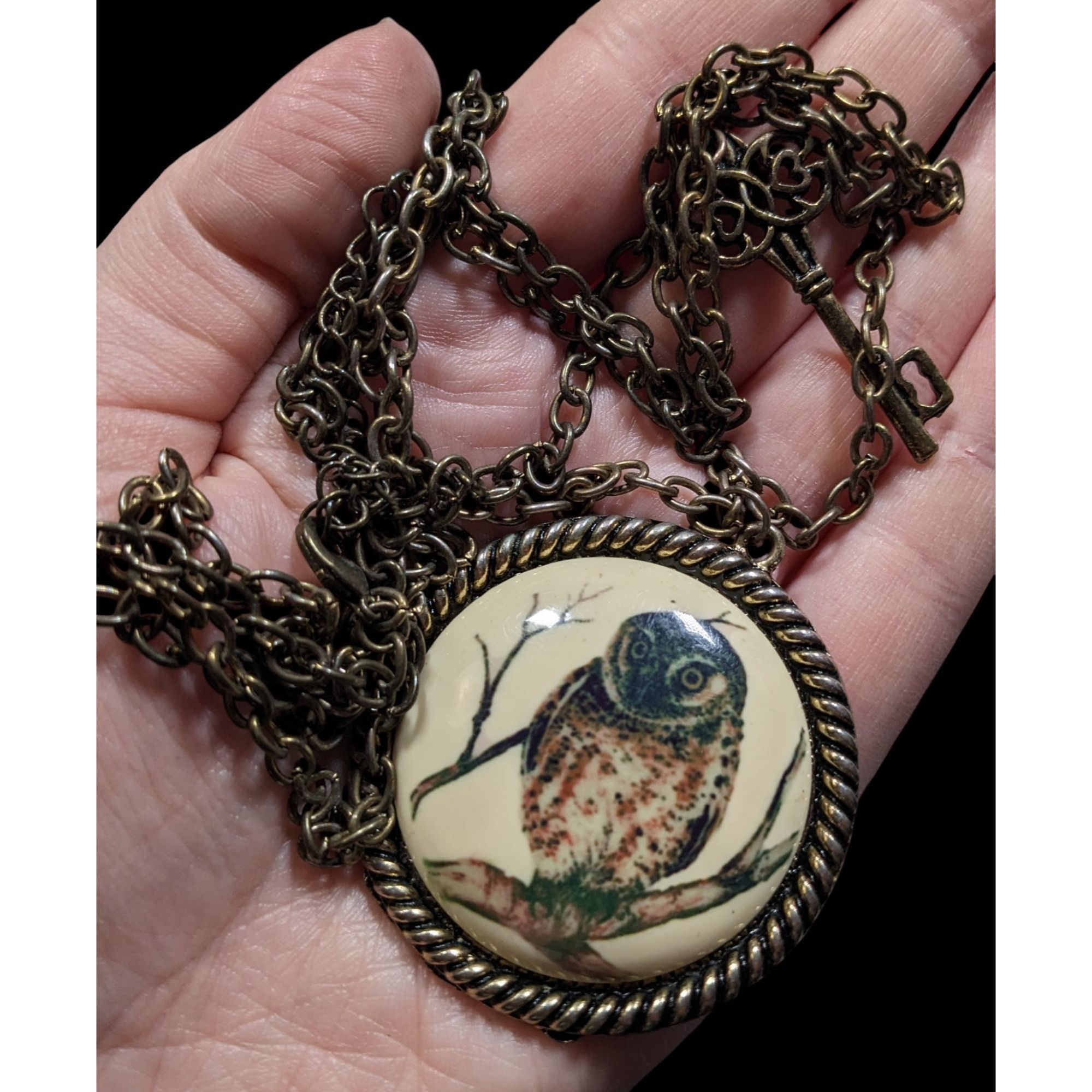 Other Vintage Cottagecore Owl And Key Double-Layer Pendant Necklac Size ONE SIZE - 3 Thumbnail