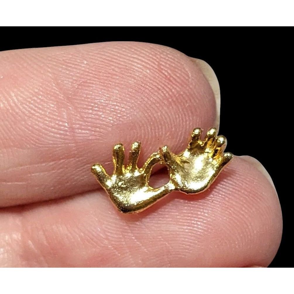 Other Super Tiny Gold Tone Baby Hands Lapel Pin Size ONE SIZE - 1 Thumbnail