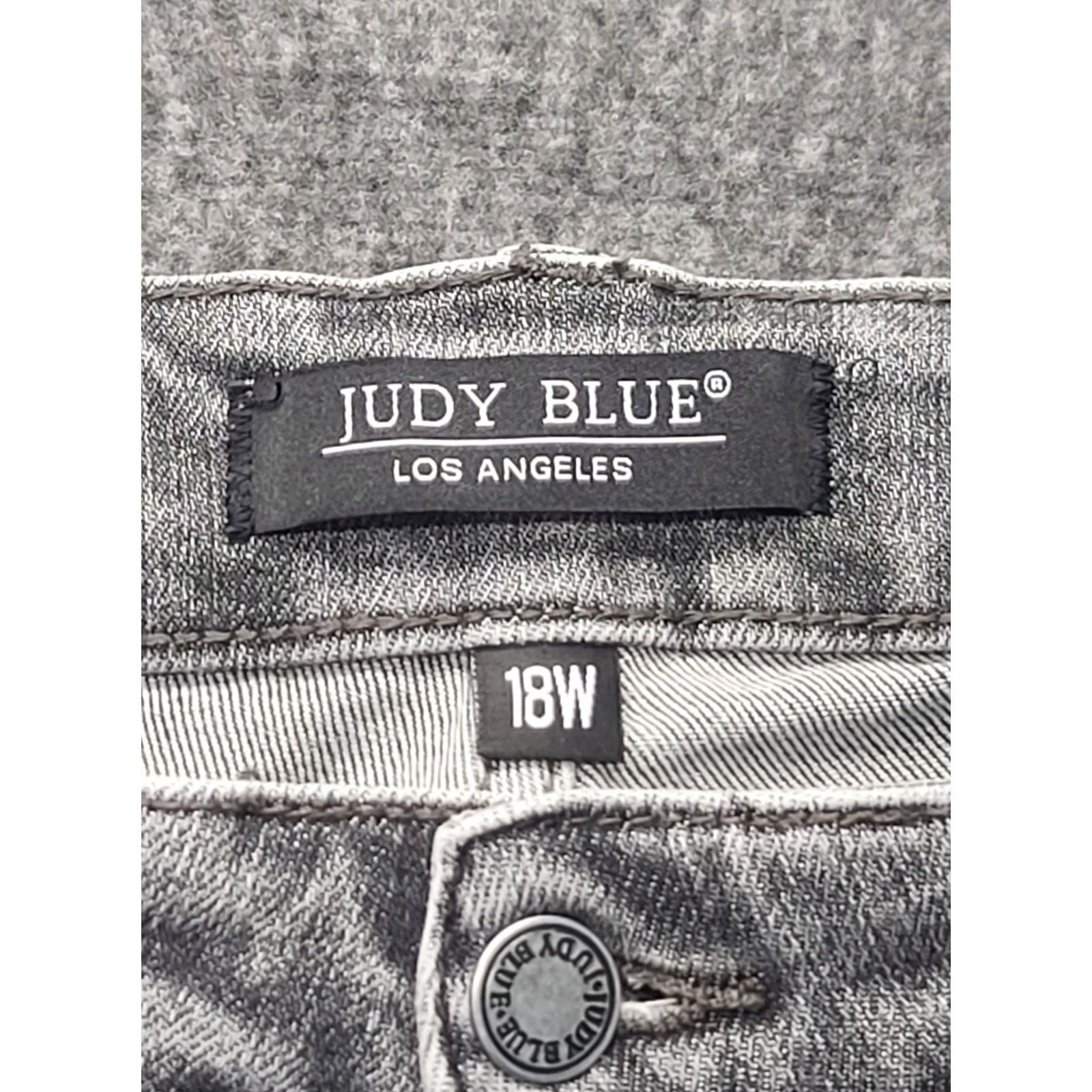 Vintage Judy Blue Jeans Womens 18W Regular Fit Straight Leg Button Fly Charcoal Stretch Denim Pants Size 40" / US 18 - 2 Thumbnail