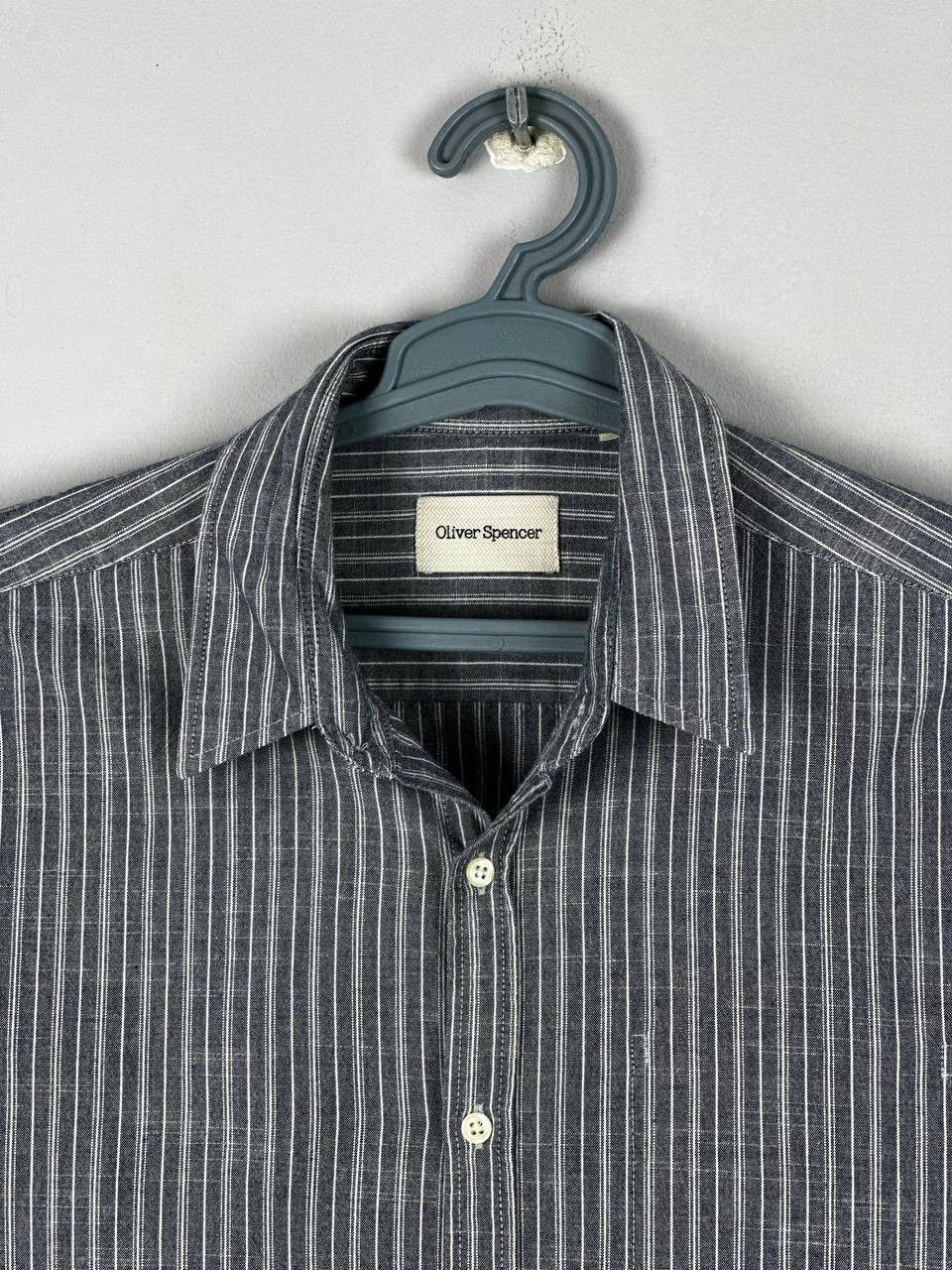 Oliver Spencer Oliver Spencer Luxury Cotton Casual Shirt Grey Size US L / EU 52-54 / 3 - 4 Thumbnail
