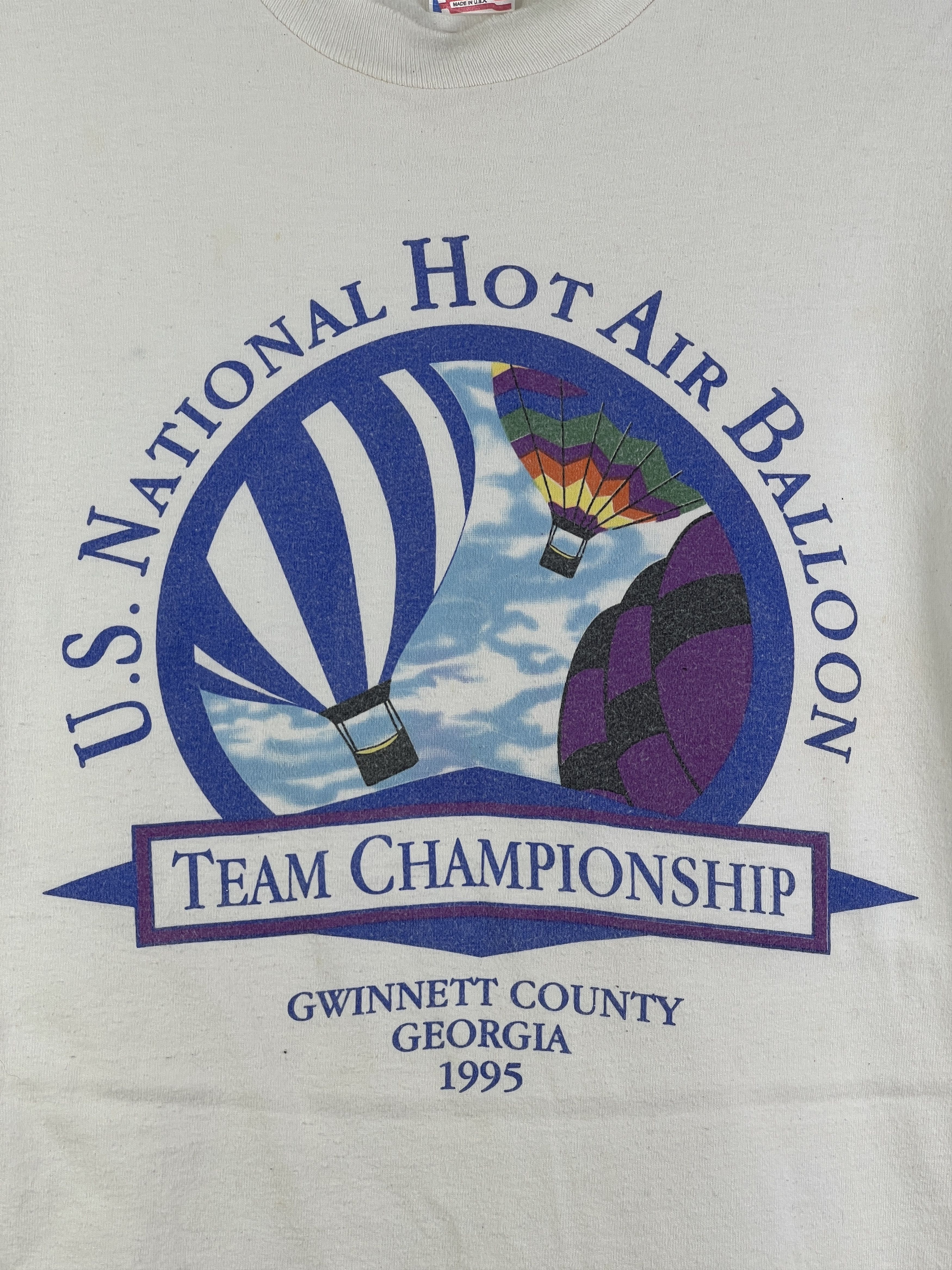 Vintage No.4862 Vintage 90s USN. Hot Air Balloon Graphic Tee (L) Size US L / EU 52-54 / 3 - 2 Thumbnail