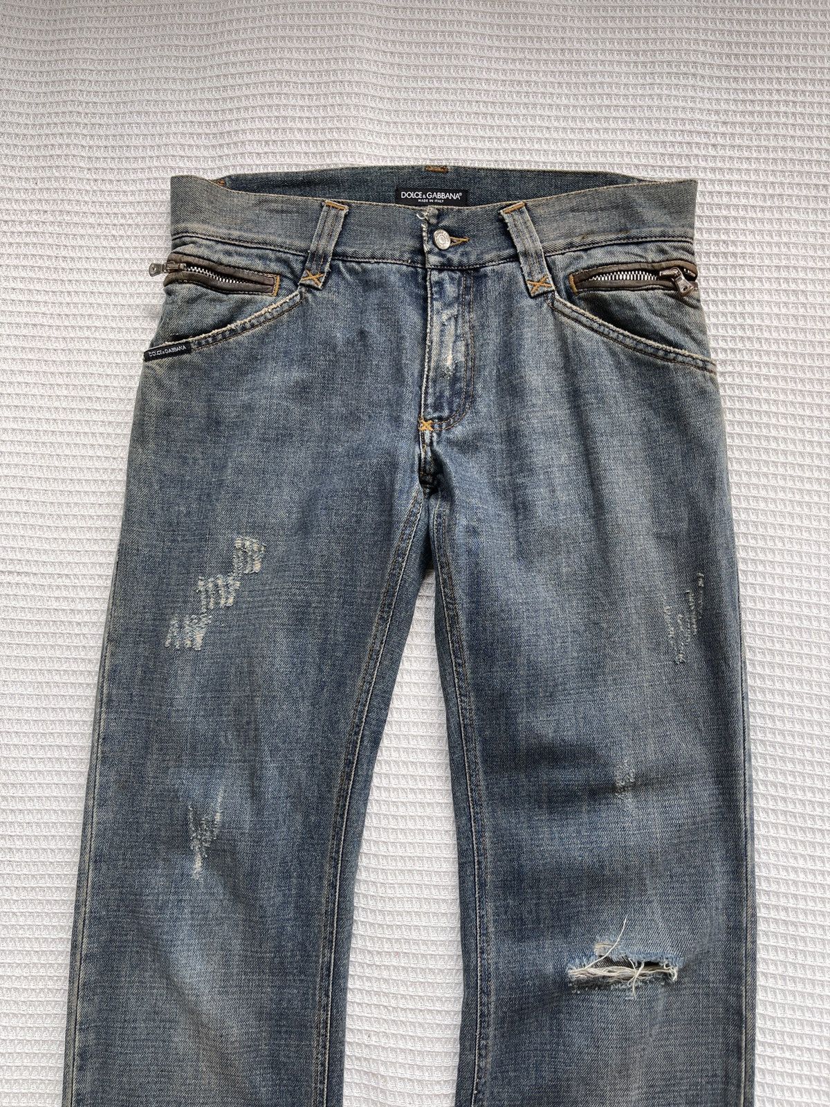 Dolce & Gabbana Last Drop🔥Rare🔥Dolce & Gabbana 14 Classic Distressed Jeans Size US 35 - 5 Thumbnail
