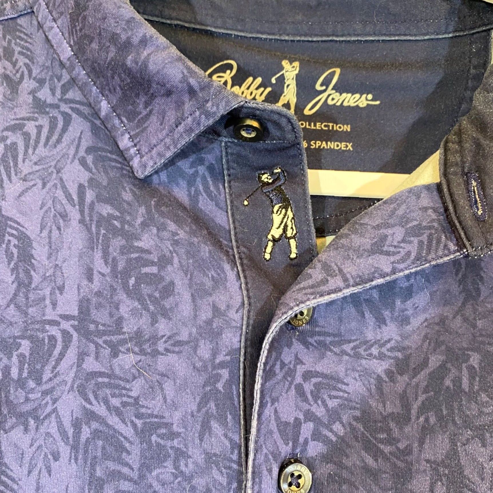 Vintage Bobby Jones Polo Shirt Mens Large Blue Floral Golf Rehoboth CC S/S Size US L / EU 52-54 / 3 - 4 Thumbnail