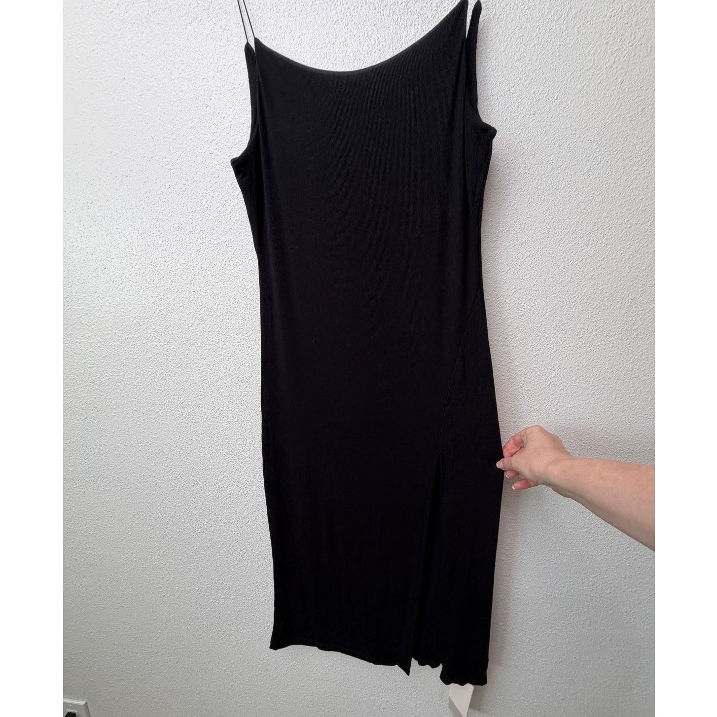Other NWT Commense Black Ribbed Side Slit Midi Dress XL Size XL / US 12-14 / IT 48-50 - 3 Thumbnail