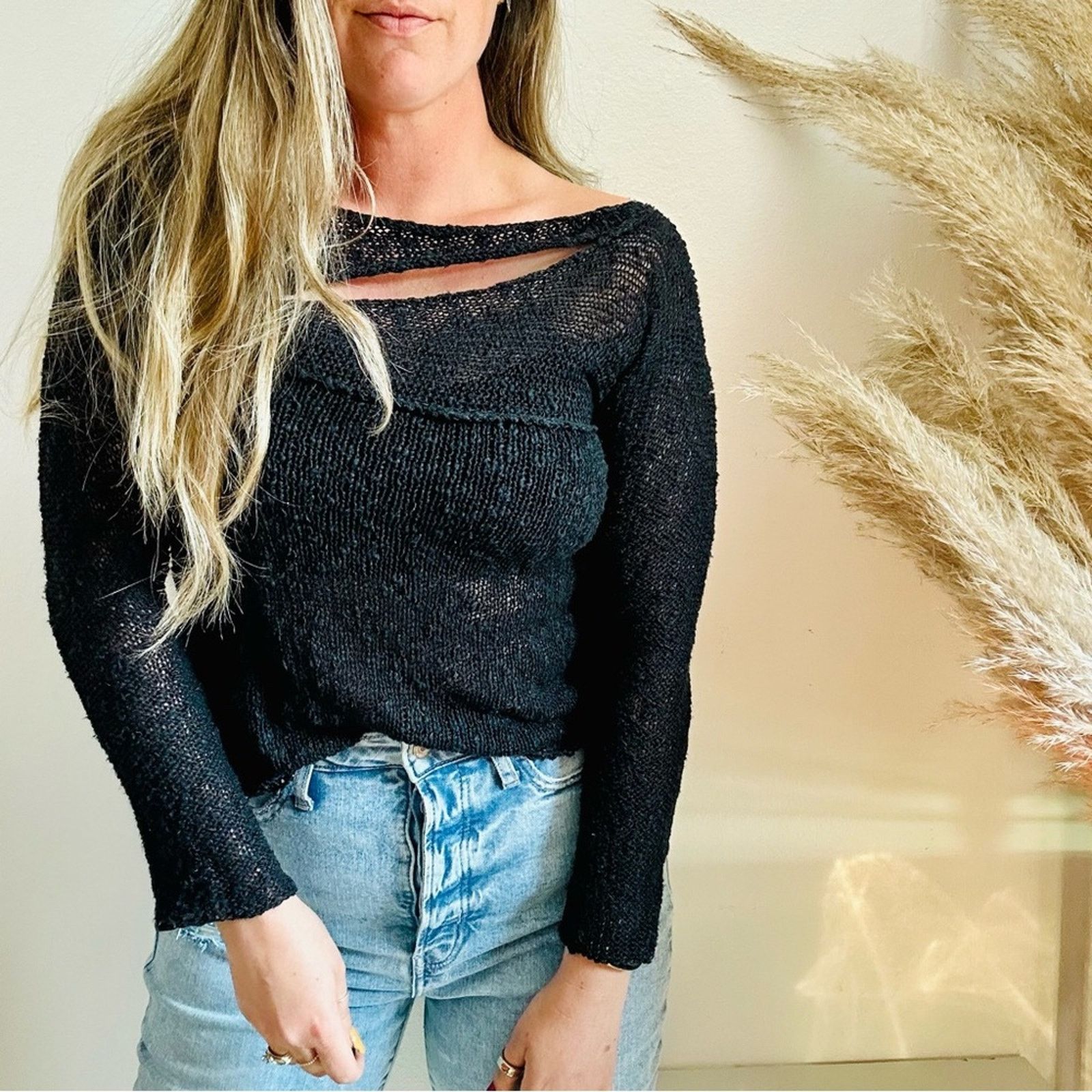 Vintage VINTAGE GABRIEL S Y2K Cutout Hand Knit Pullover Sweater Top Size M / US 6-8 / IT 42-44 - 1 Thumbnail