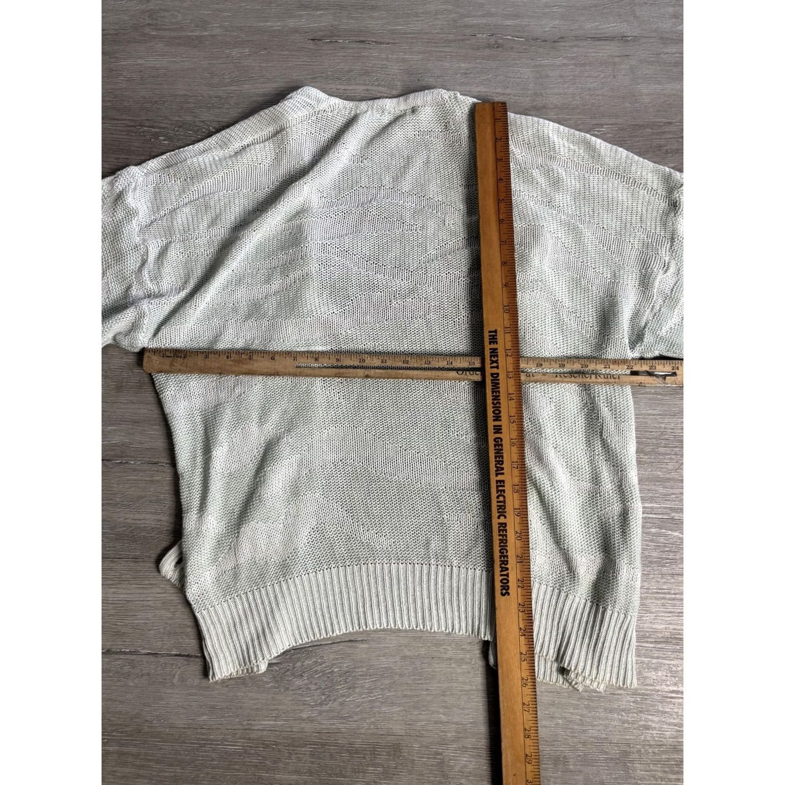 Valentino VINTAGE Valentino Uomo Cardigan Mens Large Green Linen Cotton Knit Geometric Open-Nit Button Front Lightweight V-Neck Size US L / EU 52-54 / 3 - 7 Thumbnail