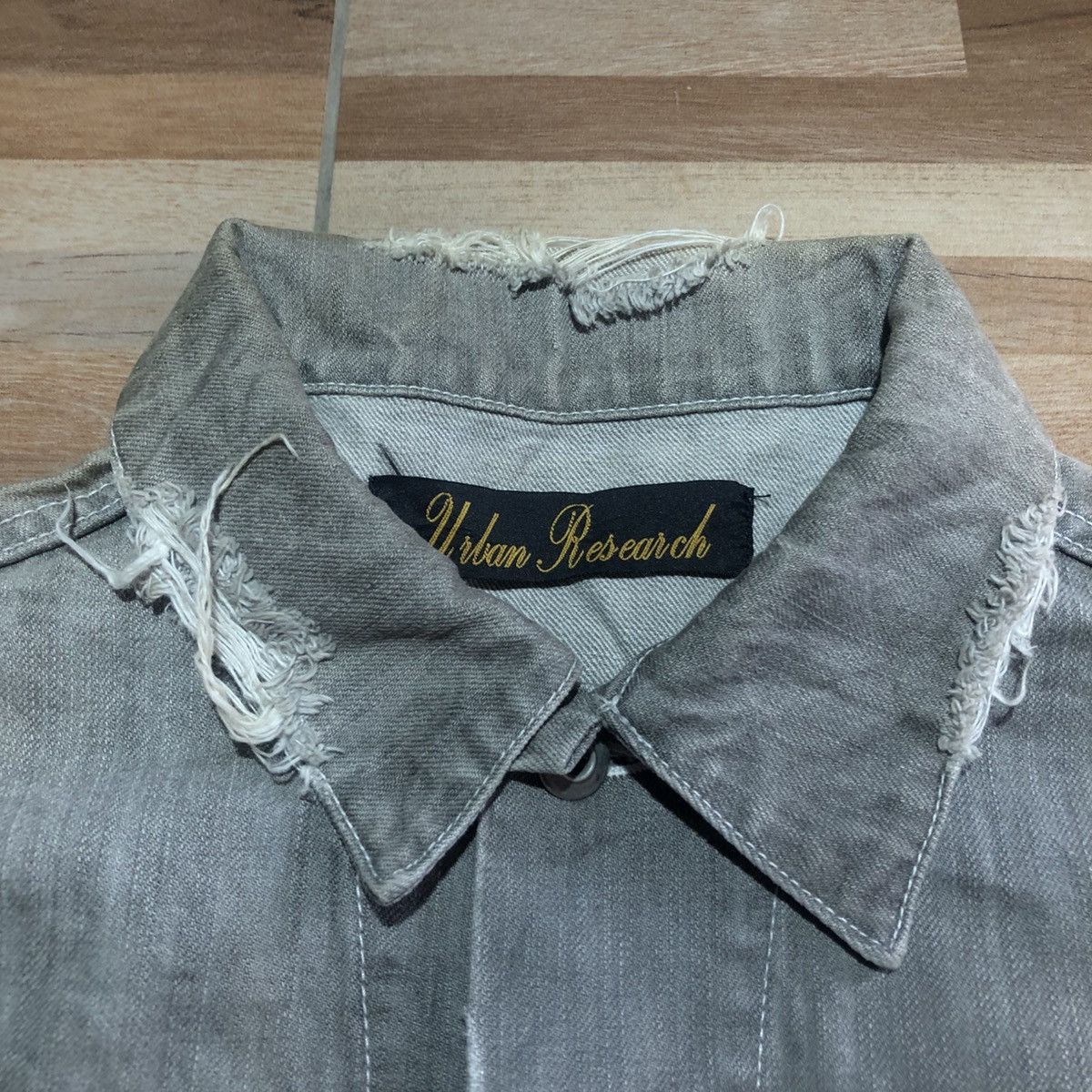 If Six Was Nine × Japanese Brand × URBAN RESEARCH DOORS Urban Research Doors Denim Jacket Destroyed made in japan Size US M / EU 48-50 / 2 - 4 Thumbnail