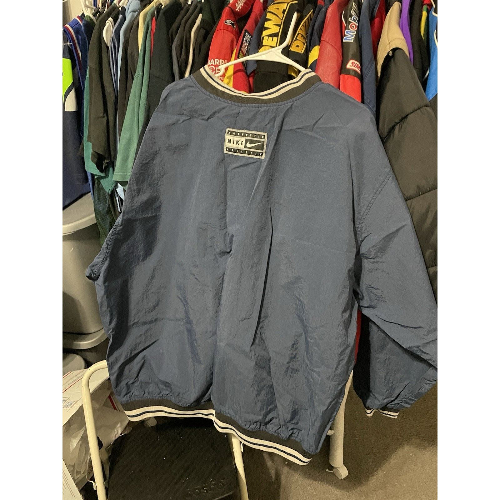 Nike Size 2XL-VTG 90’s Nike Jacket Blue Black Big Center Swoosh Size US XXL / EU 58 / 5 - 2 Thumbnail