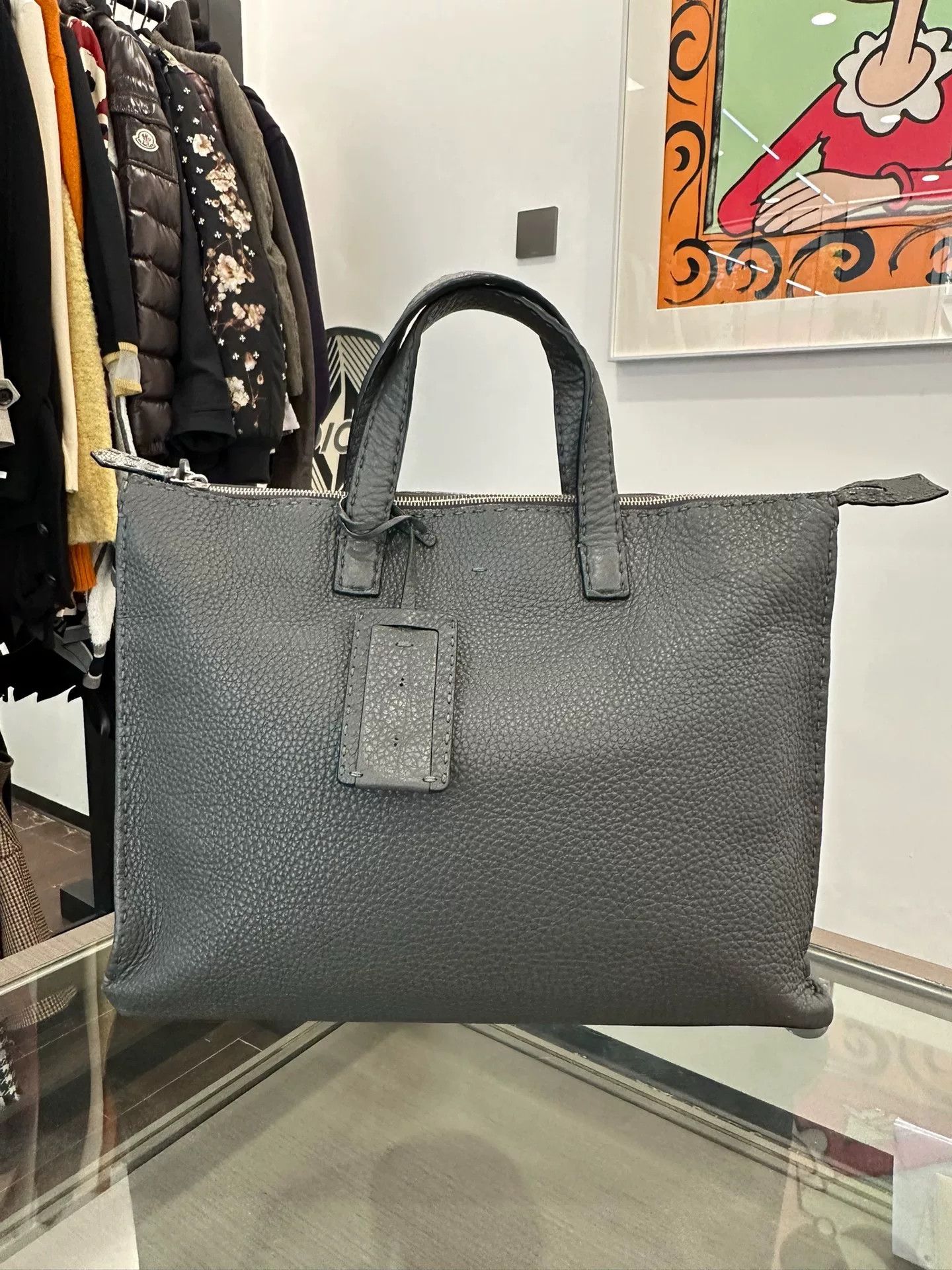 Fendi Fendi 925 Silver Logo Gray Tote 40cm Size ONE SIZE - 1 Thumbnail