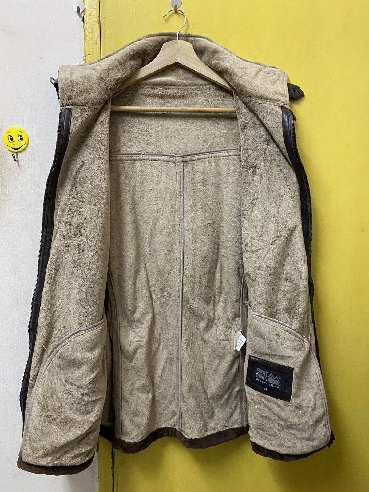 Japanese Brand First Down Fleece Jaket Zipper Brown Colour Size US L / EU 52-54 / 3 - 6 Thumbnail