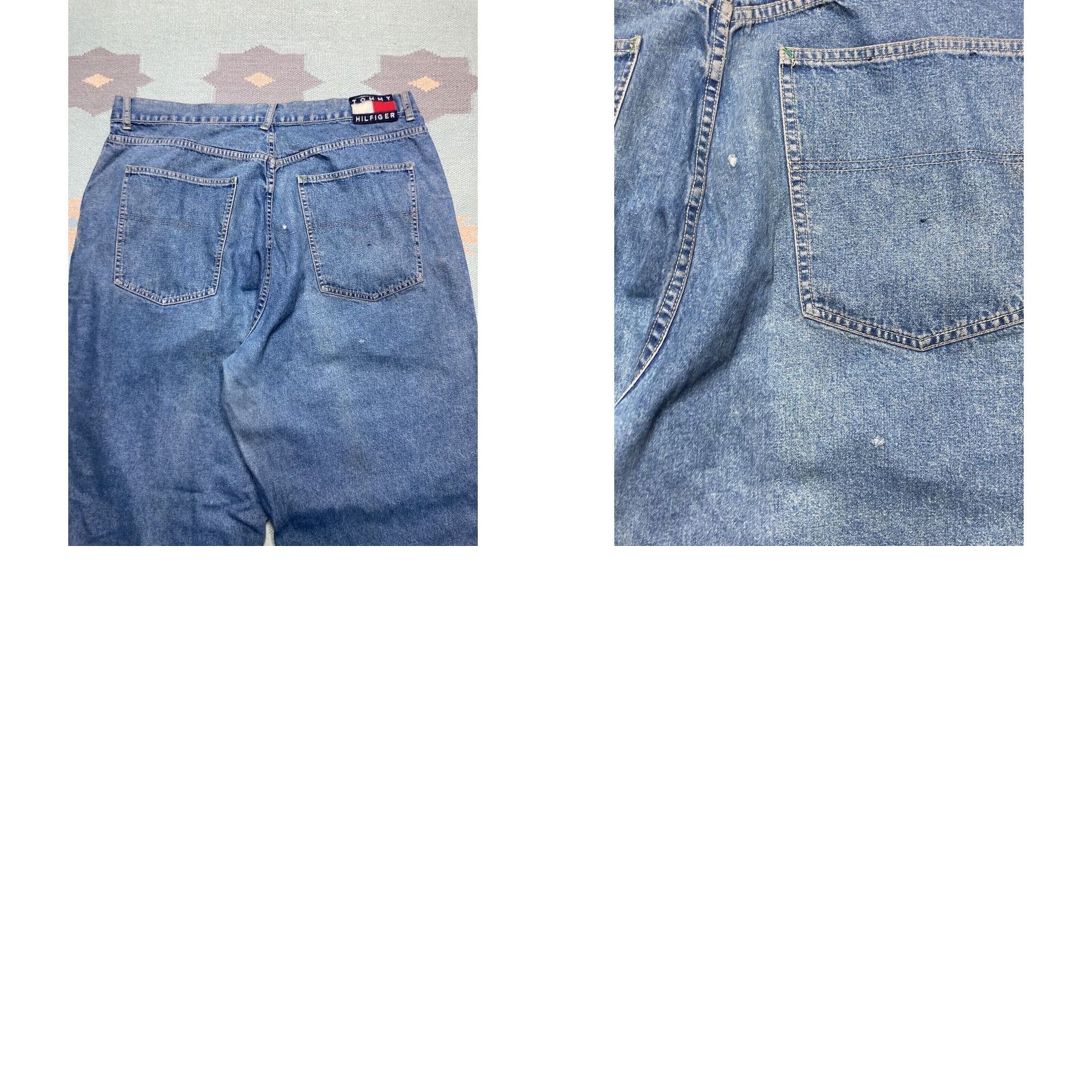 Tommy Hilfiger VINTAGE y2k baggy jeans Tommy Hilfiger cargo wide leg skater JNCO style 40x32 jeans Men Blue Wide-Leg 40 32 Size US 40 / EU 56 - 8 Thumbnail
