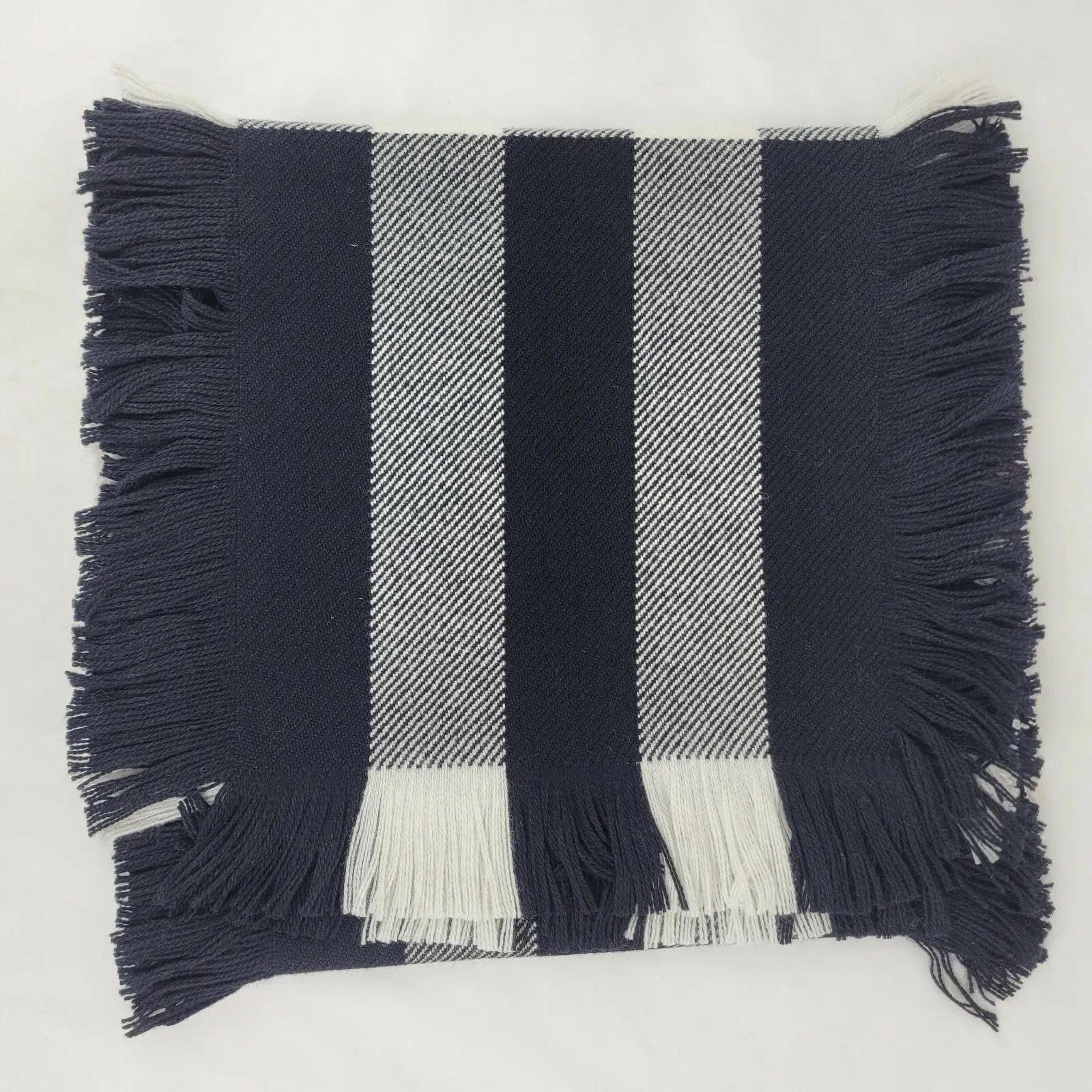Burberry Black Half Mega Fashion Check Fringe Wool Scarf Size ONE SIZE - 1 Thumbnail