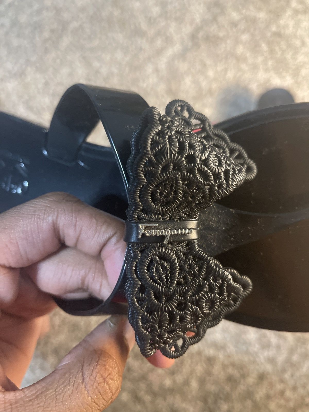Salvatore Ferragamo Black Ferragamo Sandals Size US 10 / IT 40 - 6 Thumbnail
