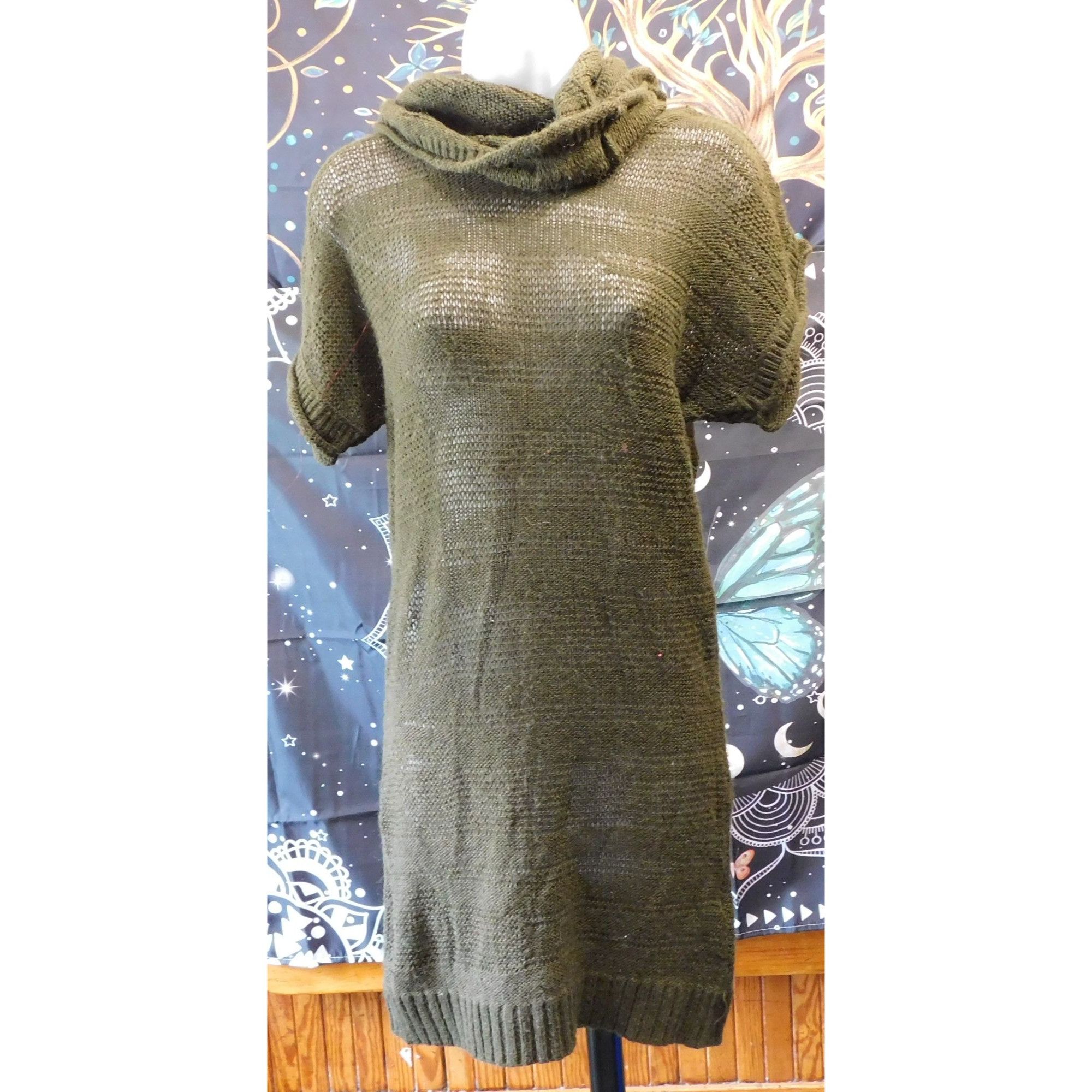 Other Click Green Slouch Neck Semi-Sheer Sweater Dress Size M / US 6-8 / IT 42-44 - 1 Thumbnail