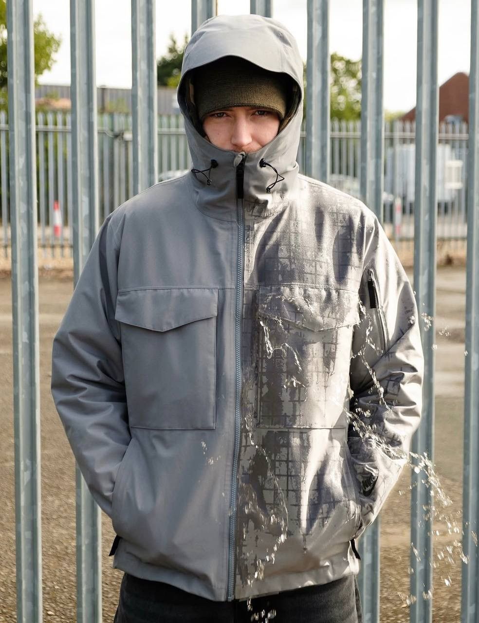 Nike Men’s Nike Lab Collection Wet Reveal Jacket Cool Grey Size US L / EU 52-54 / 3 - 3 Thumbnail