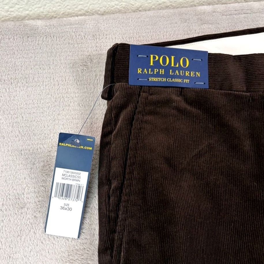 Polo Ralph Lauren Polo Ralph Lauren Stretch Classic Fit Corduroy Pants Brown Men 36x30 NWT Size US M / EU 48-50 / 2 - 3 Thumbnail