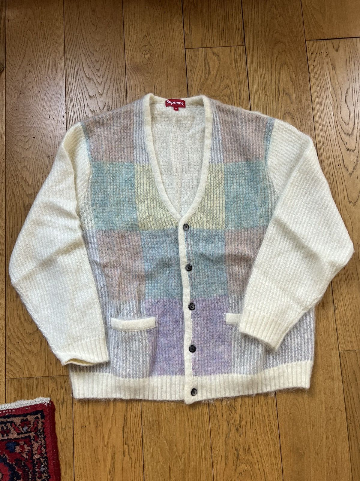 Supreme Brushed Grid Cardigan | Grailed