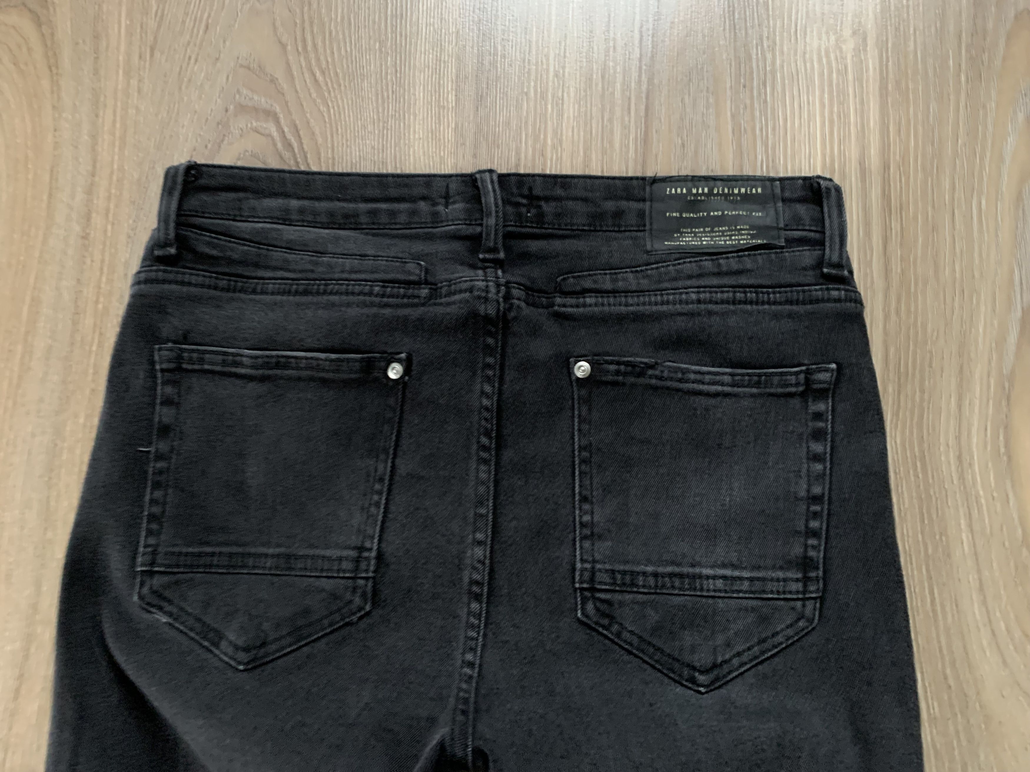 Zara Zara Man Stretch Black Distressed Jeans Size US 31 - 7 Thumbnail