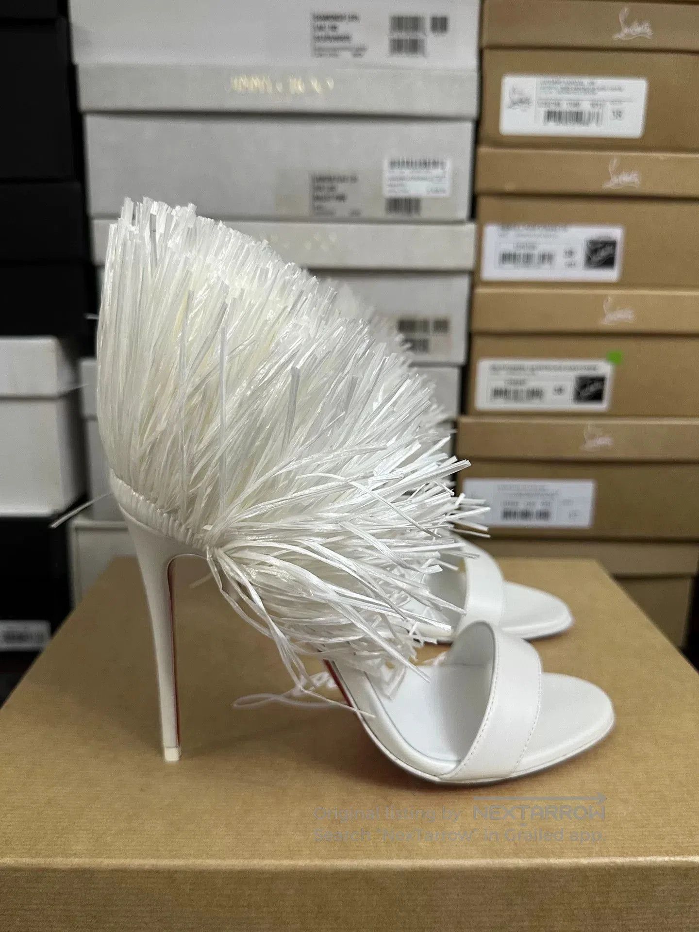 Christian Louboutin Christian Louboutin White Red Sole Heels. Size US 7.5 / IT 37.5 - 2 Thumbnail
