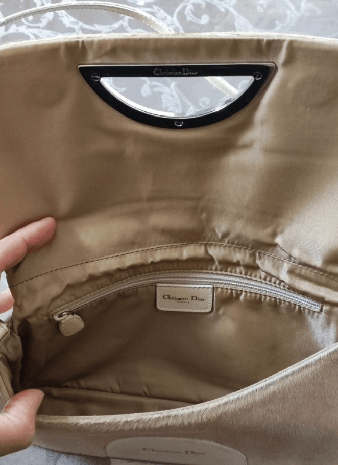Dior × Leather Dior Bag Malice Saddle Shoulder Hodo Fur Era Galliano EX0031 Size ONE SIZE - 7 Thumbnail
