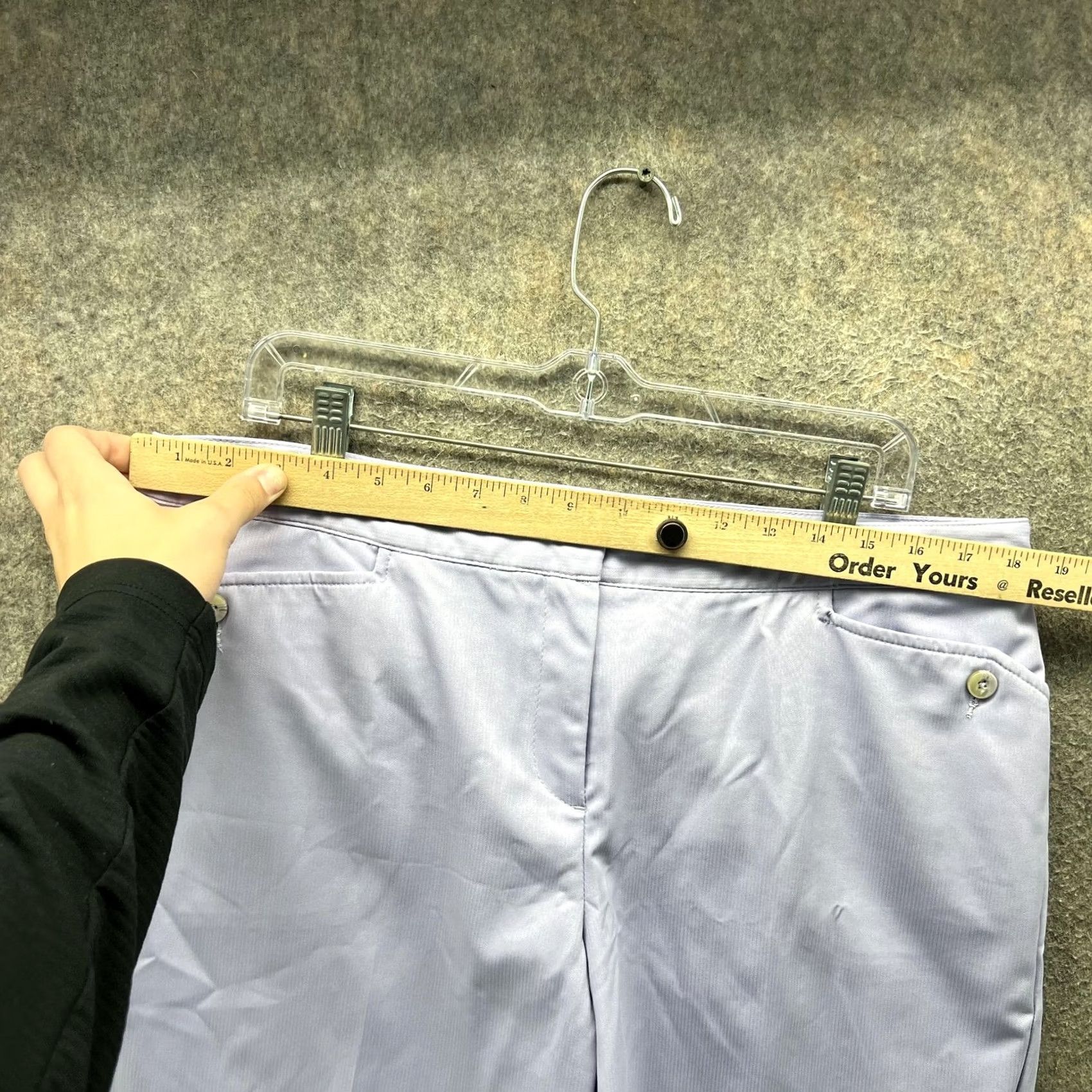 Izod Izod PerformX Shorts Women 14 Purple Stretch Chino Flat Front Casual 9 Inseam Size 36" / US 14 / IT 50 - 6 Thumbnail