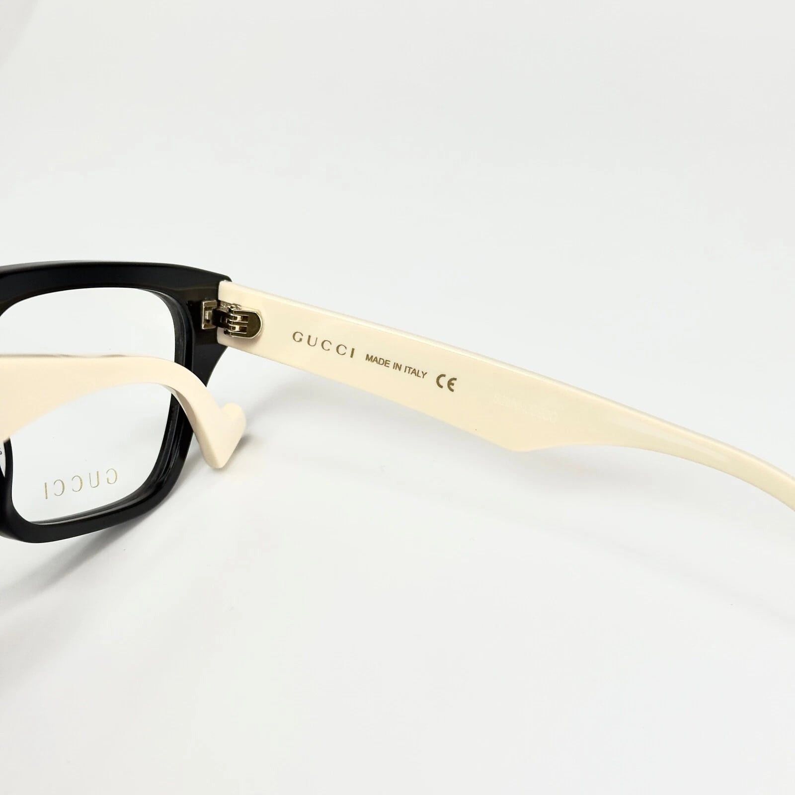 Gucci GUCCI GG0963O 0963 Black White Rectangular Eyeglasses 002 Size ONE SIZE - 3 Thumbnail